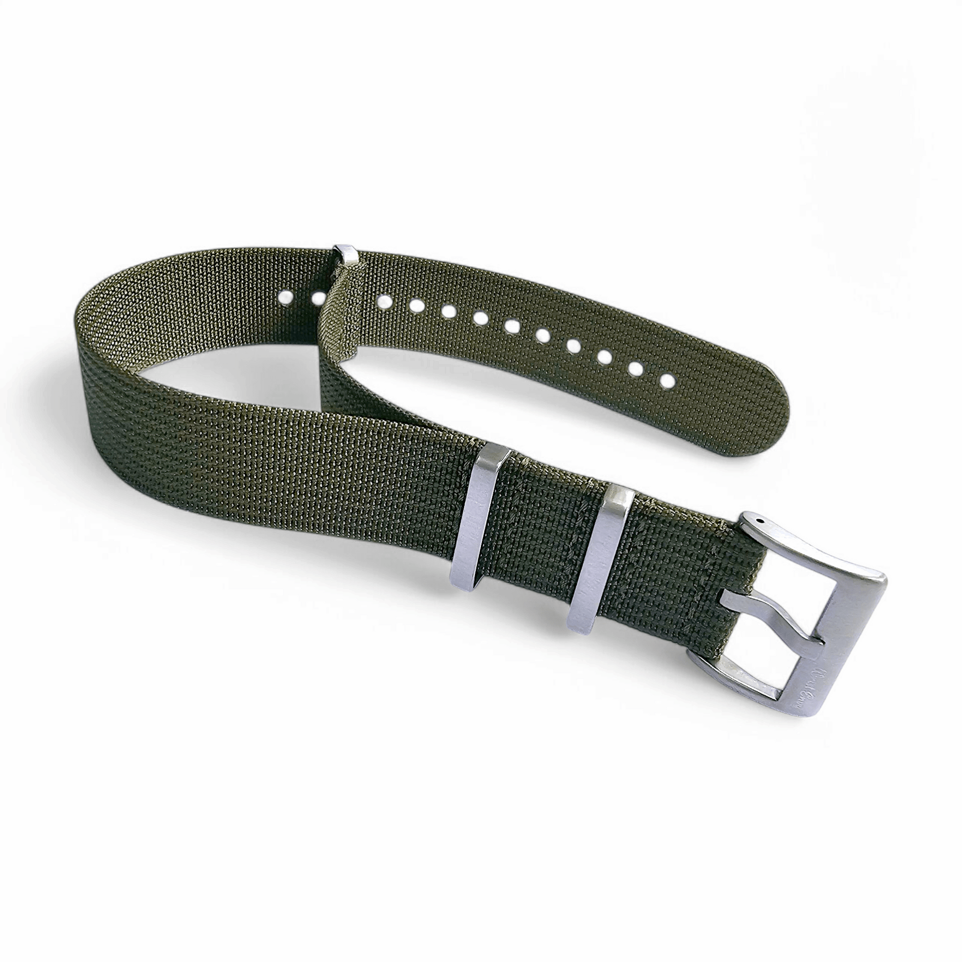 Ribbed Upgraded Nylon Military Watch Strap 1.4mm Thick 20mm 22mm Khaki Green - Wrist Envy