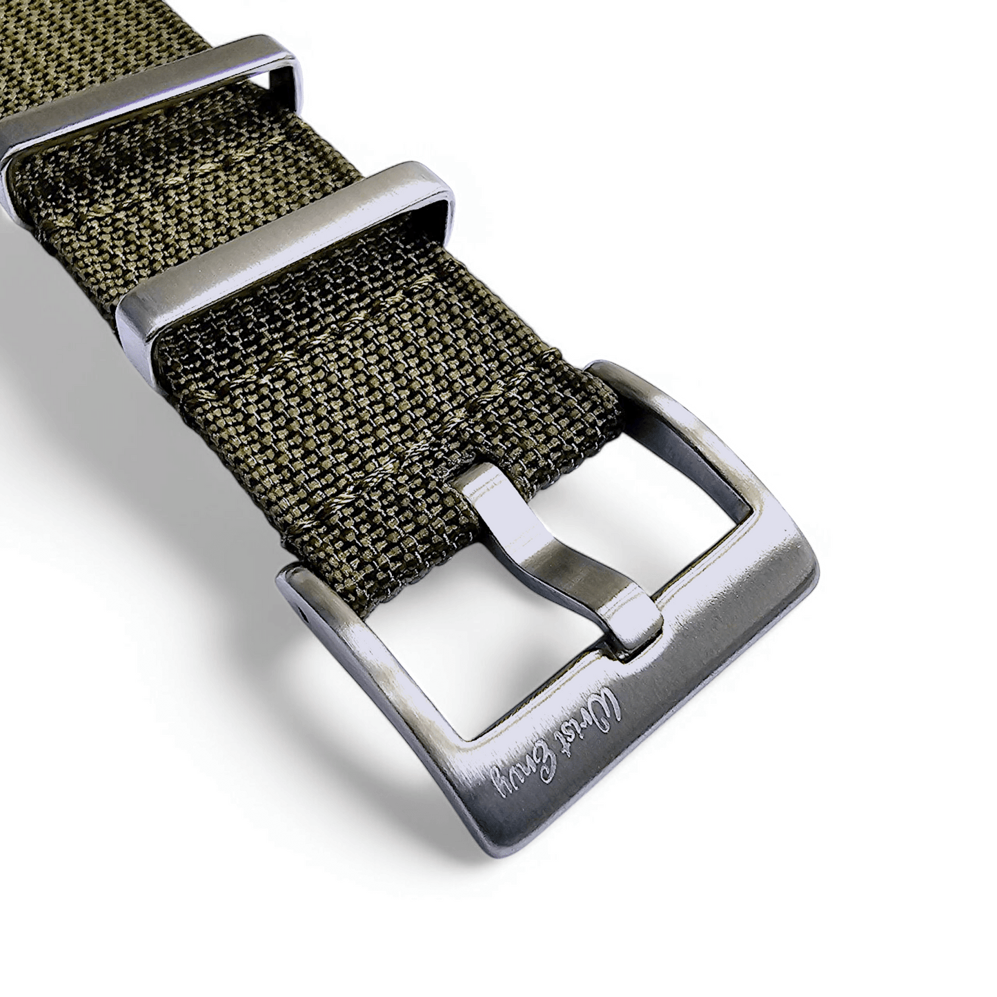 Ribbed Upgraded Nylon Military Watch Strap 1.4mm Thick 20mm 22mm Khaki Green - Wrist Envy