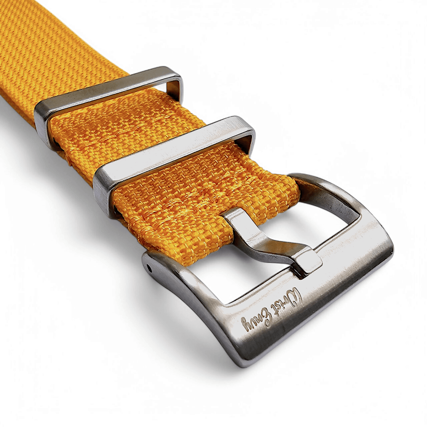 Ribbed Upgraded Nylon Military Watch Strap 1.4mm Thick 20mm 22mm Mustard - Wrist Envy