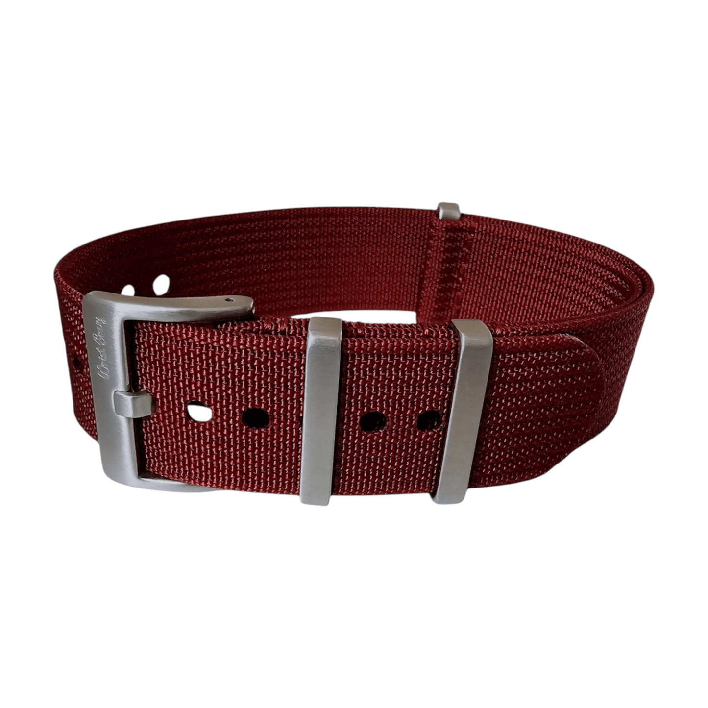 Ribbed Upgraded Nylon Military Watch Strap 1.4mm Thick 20mm 22mm Oxblood - Wrist Envy