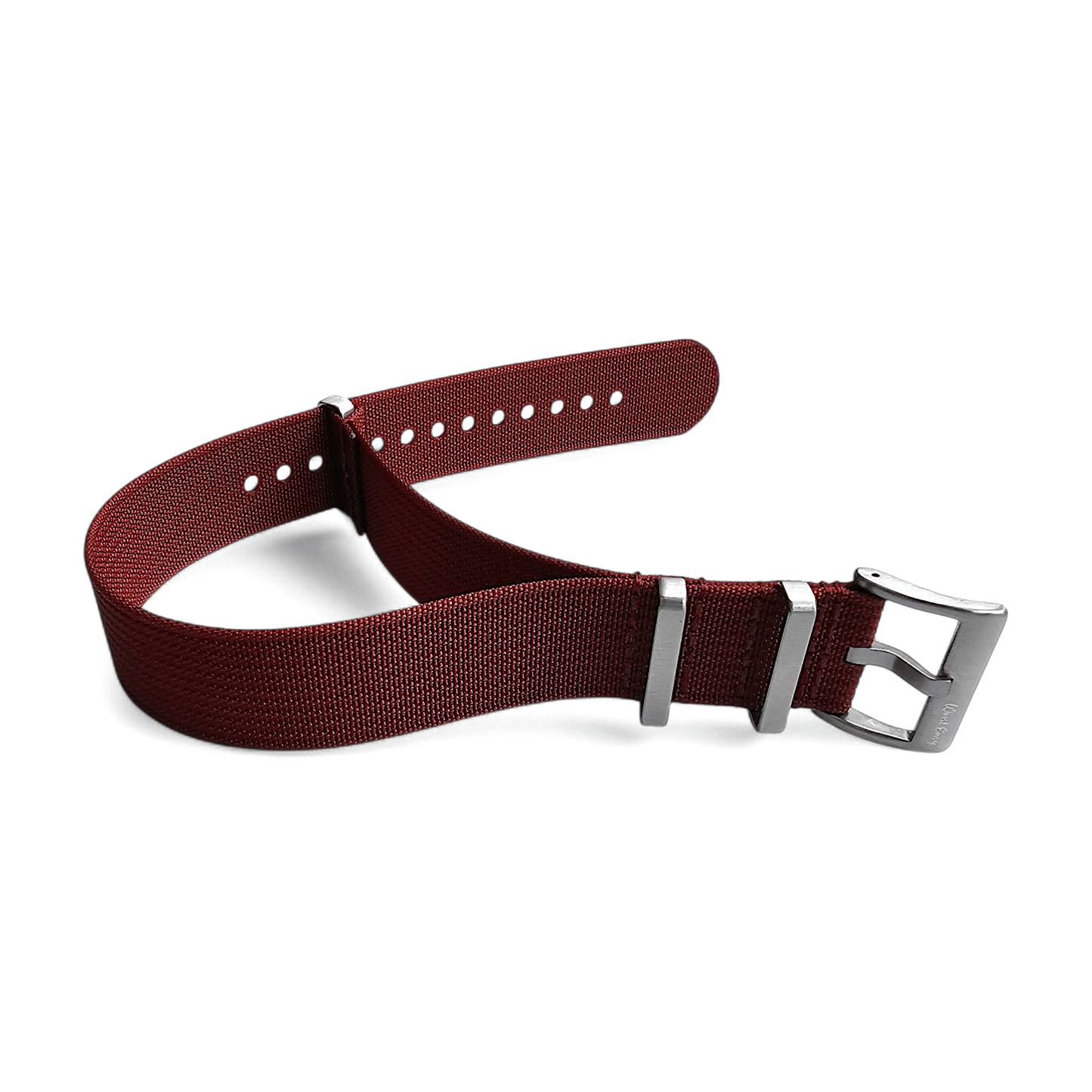 Ribbed Upgraded Nylon Military Watch Strap 1.4mm Thick 20mm 22mm Oxblood - Wrist Envy