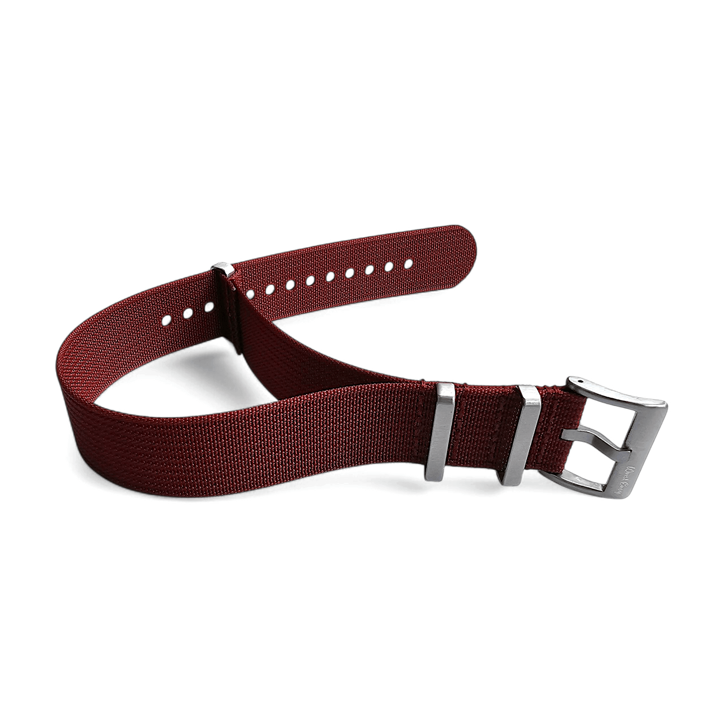 Ribbed Upgraded Nylon Military Watch Strap 1.4mm Thick 20mm 22mm Oxblood - Wrist Envy