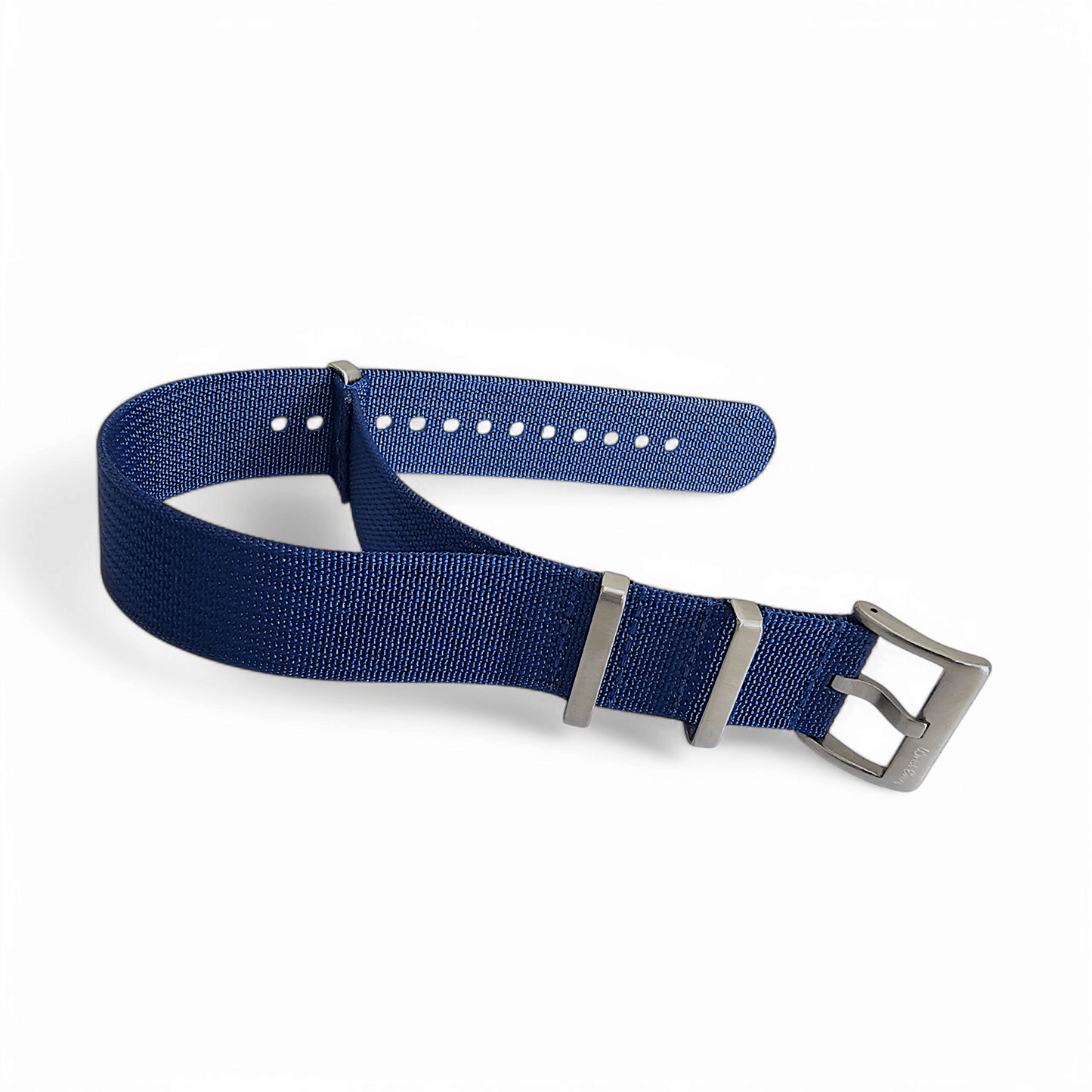 Ribbed Upgraded Nylon Military Watch Strap 1.4mm Thick 20mm 22mm Royal Blue - Wrist Envy