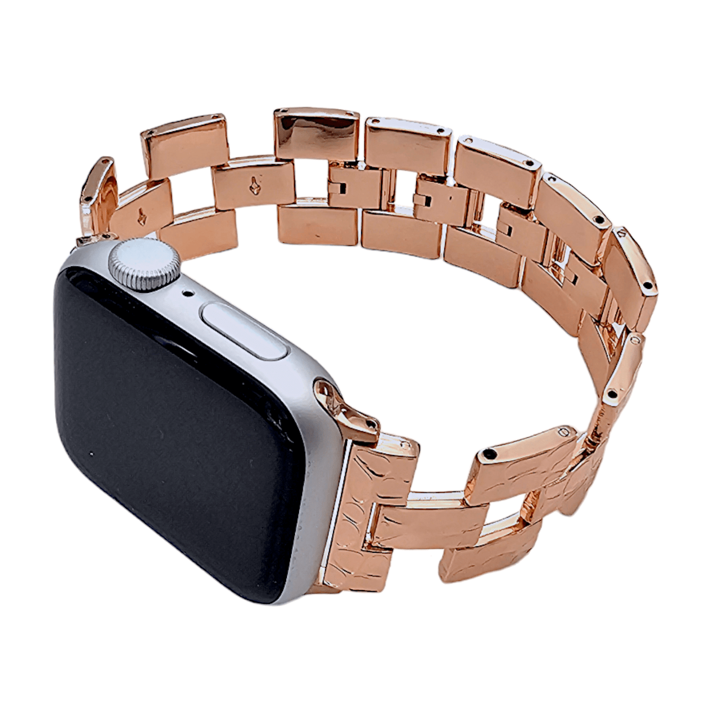 Rose Gold Crushed metal bracelet for Apple Watch - Wrist Envy