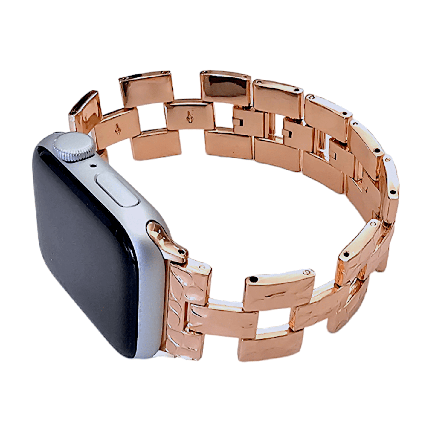 Rose Gold Crushed metal bracelet for Apple Watch - Wrist Envy