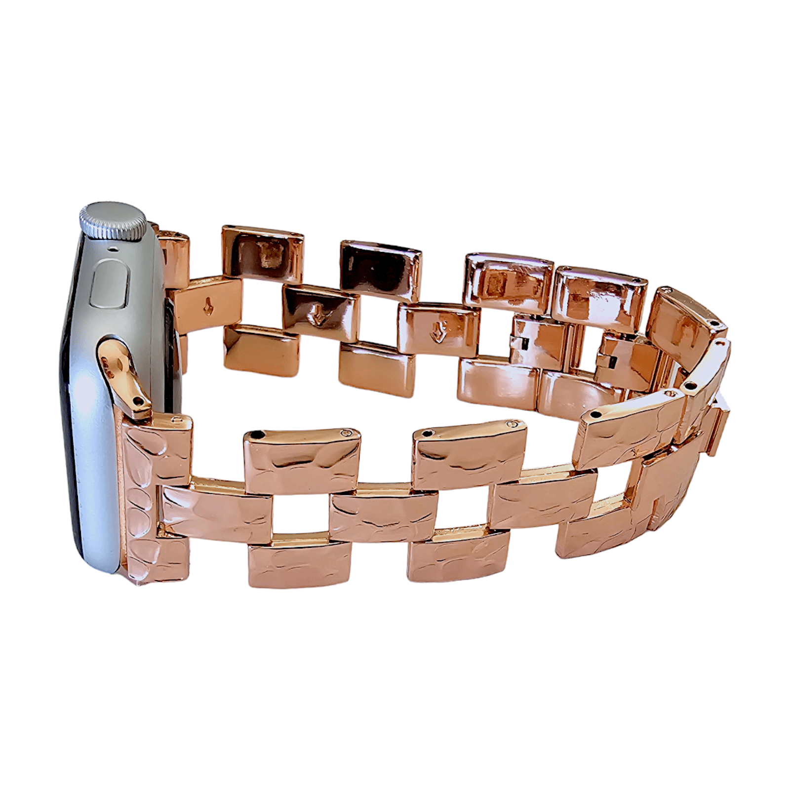 Rose Gold Crushed metal bracelet for Apple Watch - Wrist Envy