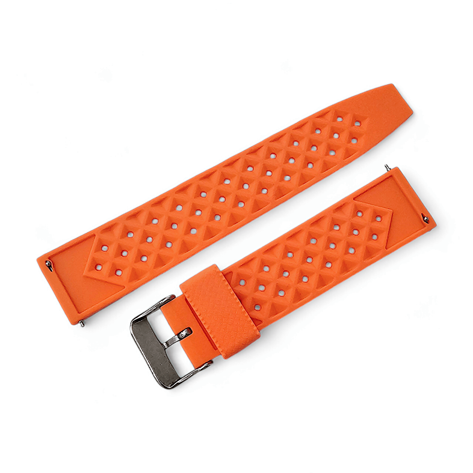 Rubber Divers Watch Strap Tropical Retro Quick Release 20mm 22mm - Wrist Envy
