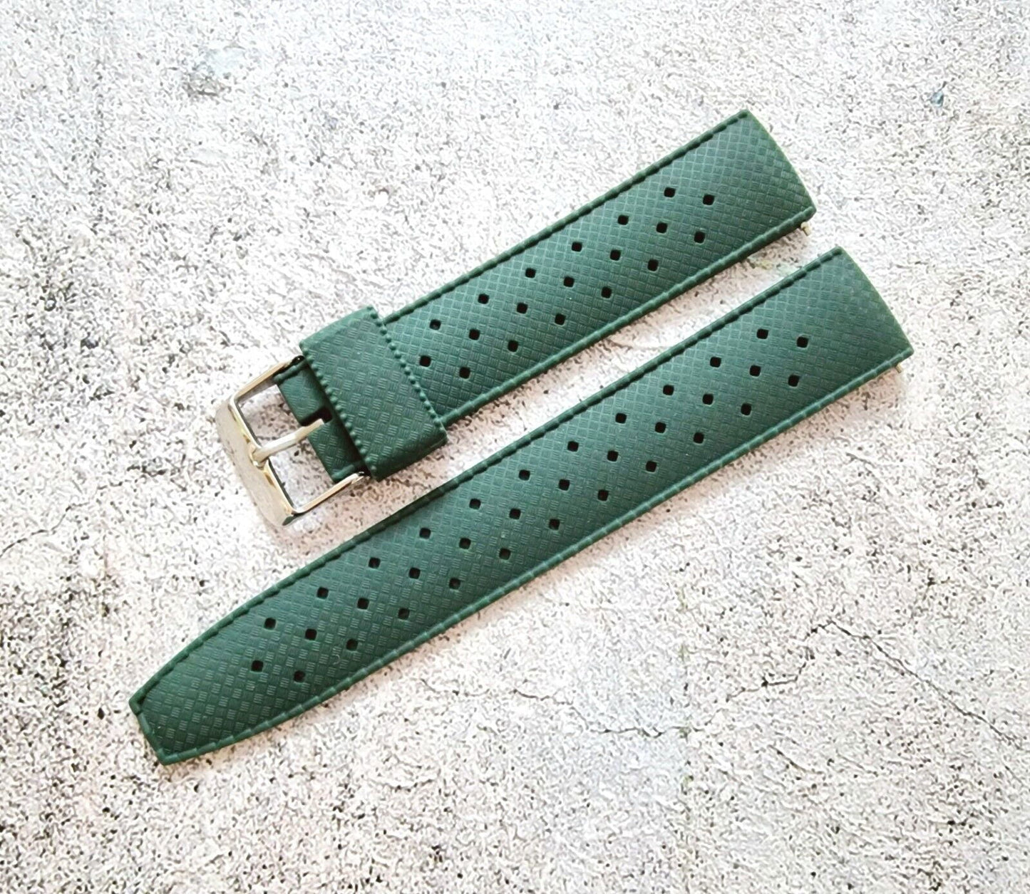 Rubber Divers Watch Strap Tropical Retro Quick Release 20mm 22mm - Wrist Envy