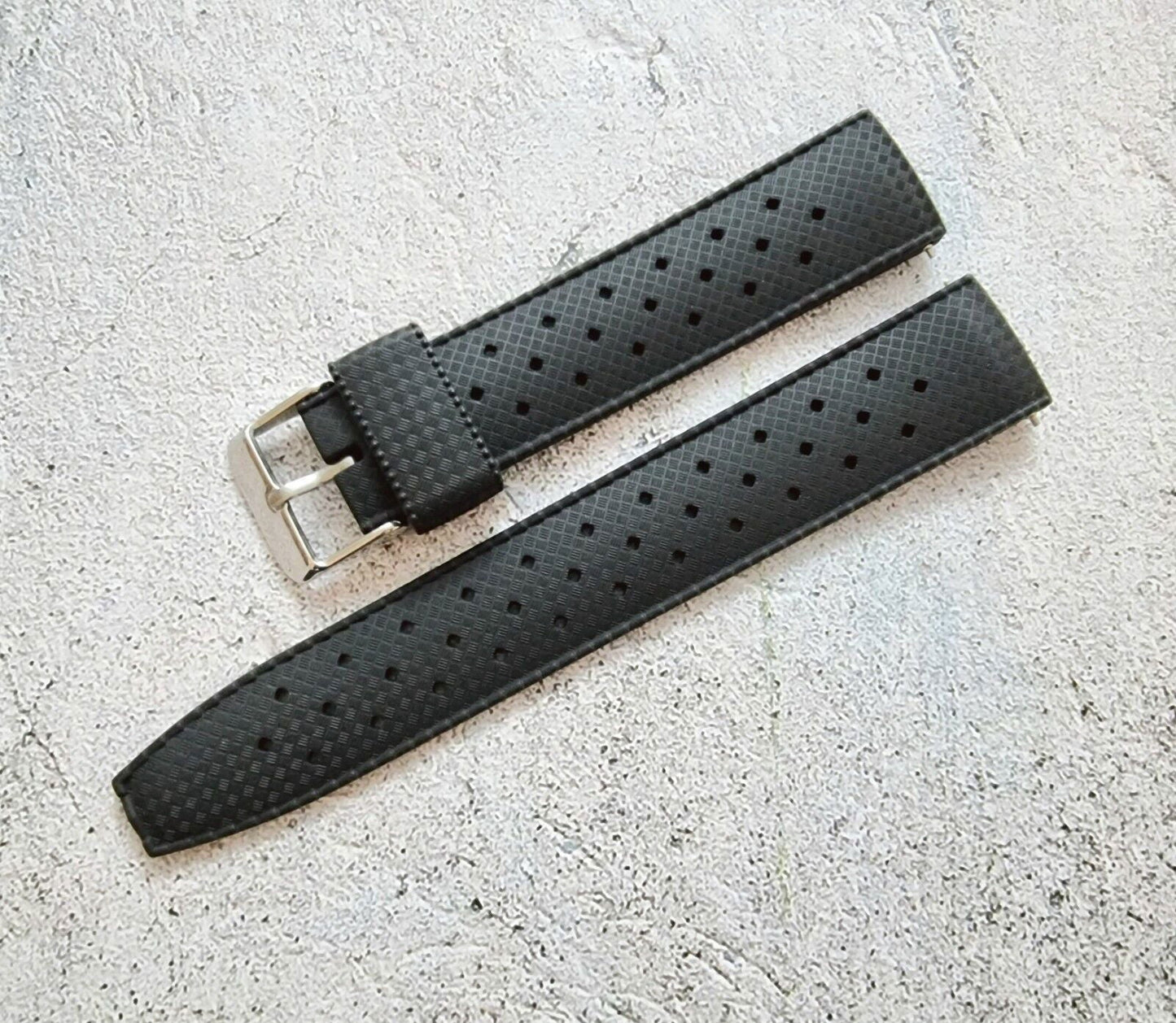 Rubber Divers Watch Strap Tropical Retro Quick Release 20mm 22mm - Wrist Envy