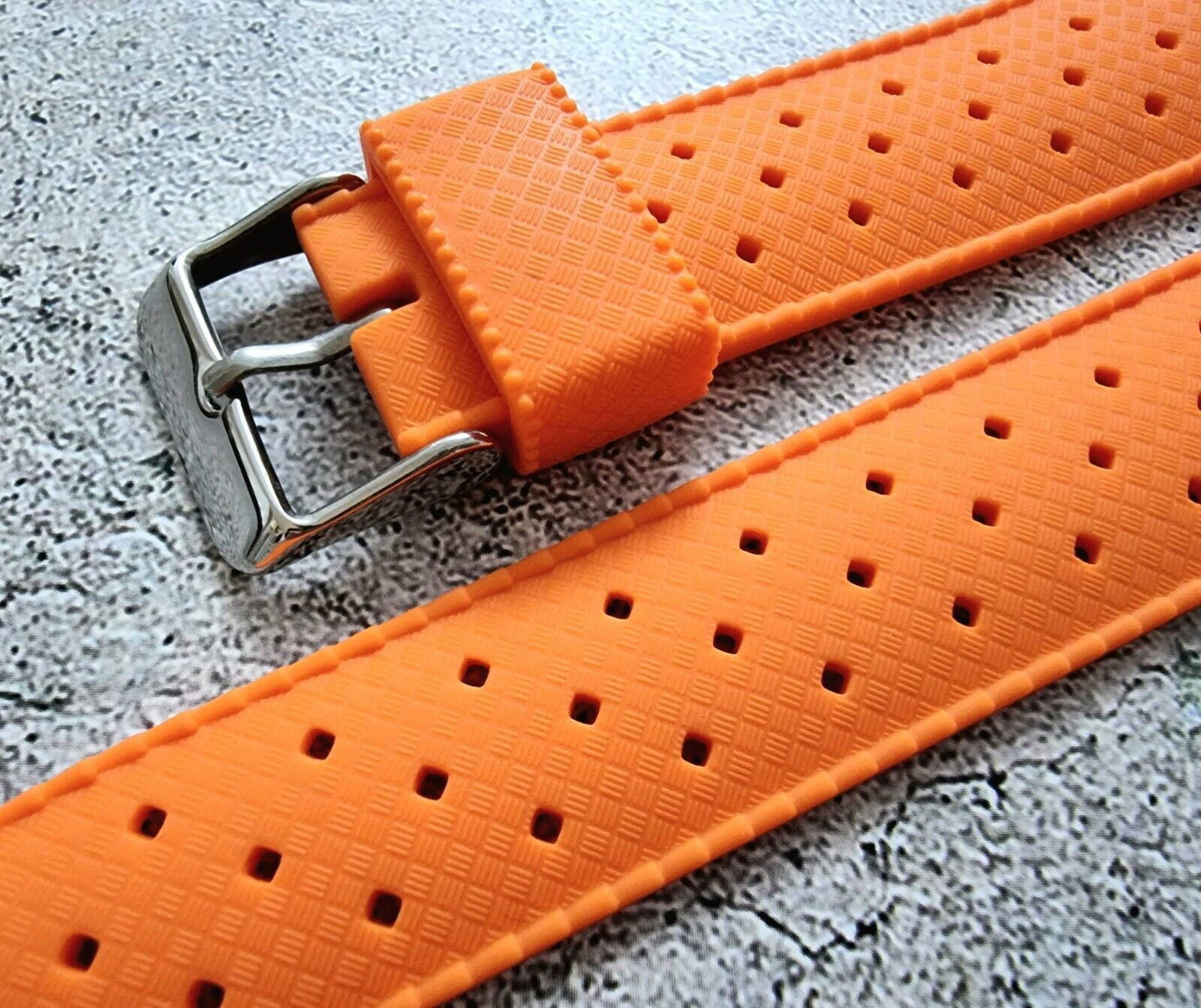 Rubber Divers Watch Strap Tropical Retro Quick Release 20mm 22mm - Wrist Envy