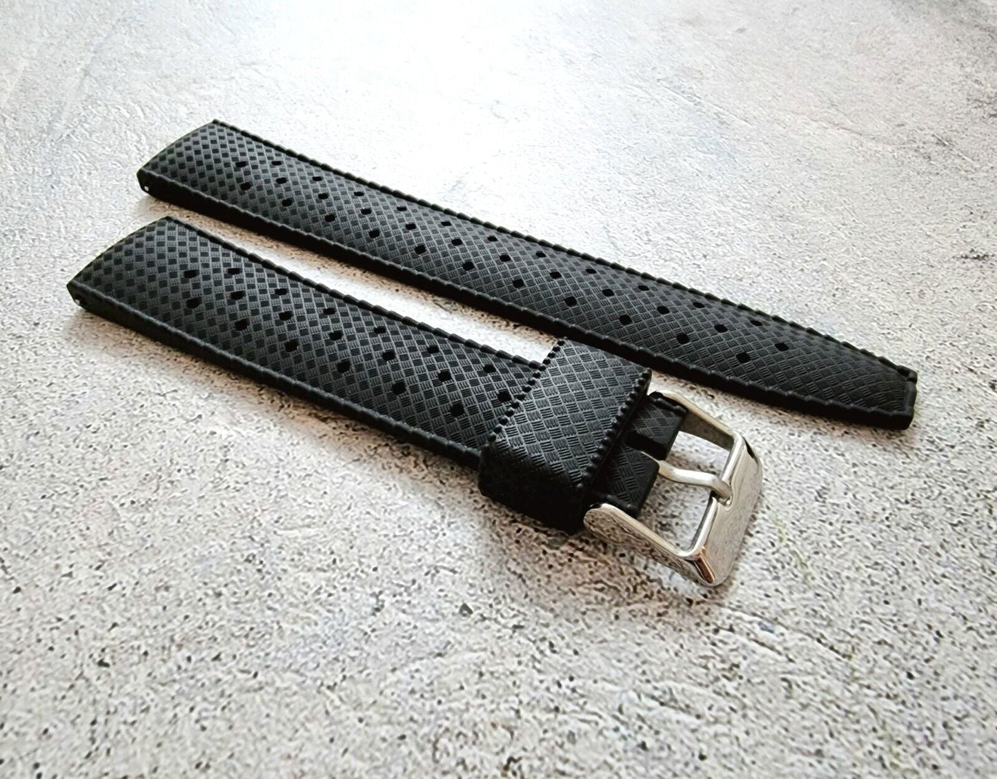Rubber Divers Watch Strap Tropical Retro Quick Release 20mm 22mm - Wrist Envy