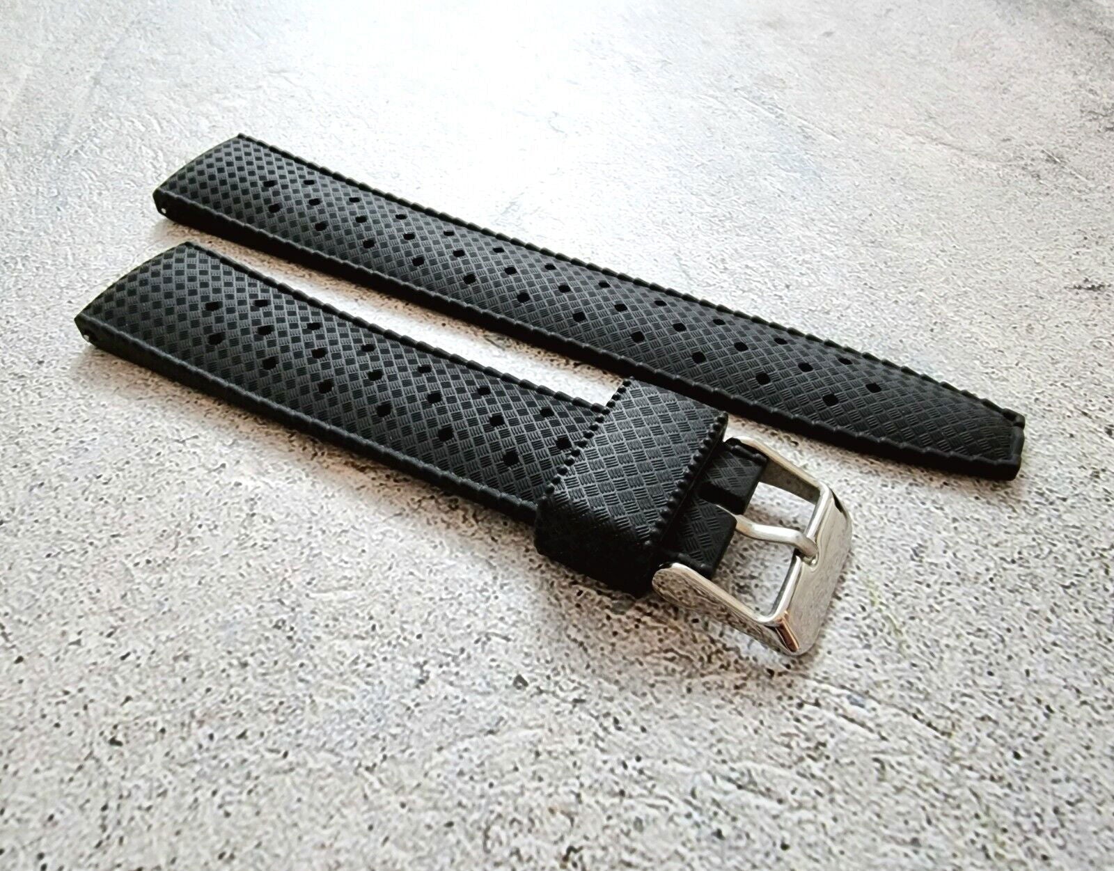 Rubber Divers Watch Strap Tropical Retro Quick Release 20mm 22mm - Wrist Envy