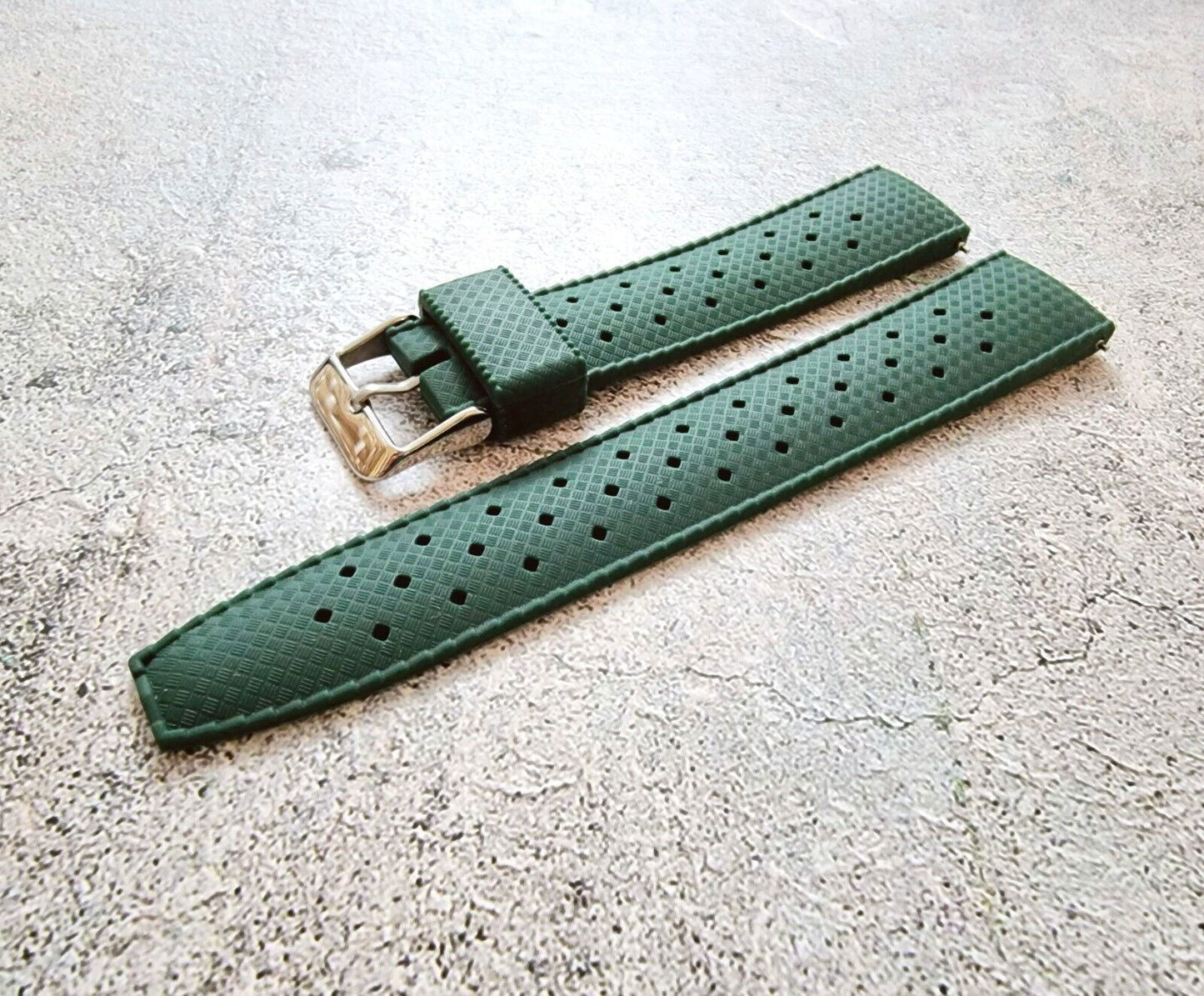 Rubber Divers Watch Strap Tropical Retro Quick Release 20mm 22mm - Wrist Envy