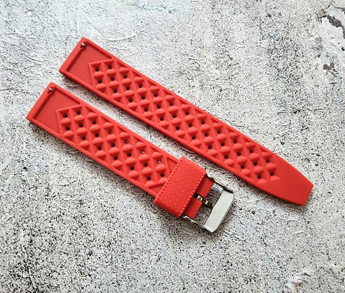Rubber Divers Watch Strap Tropical Retro Quick Release 20mm 22mm - Wrist Envy