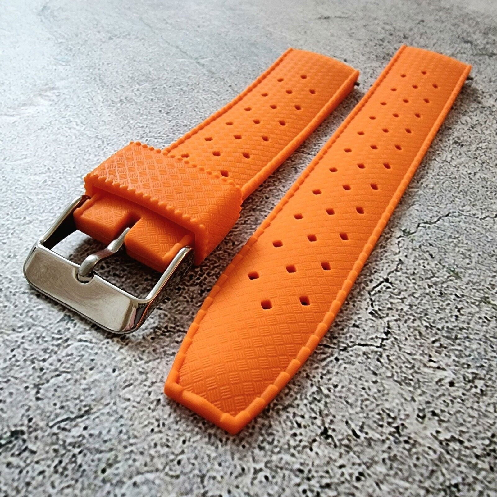 Rubber Divers Watch Strap Tropical Retro Quick Release 20mm 22mm - Wrist Envy