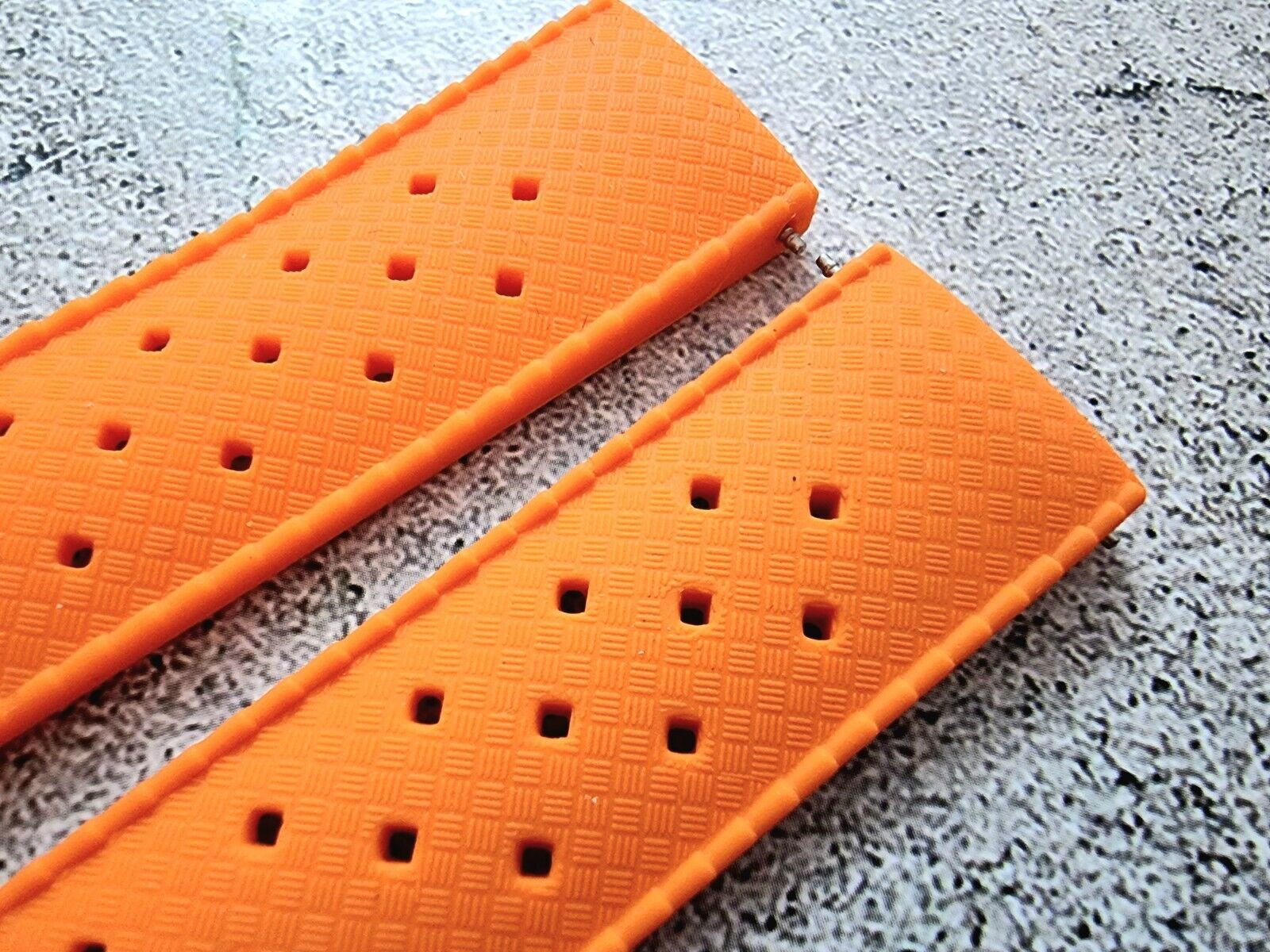 Rubber Divers Watch Strap Tropical Retro Quick Release 20mm 22mm - Wrist Envy