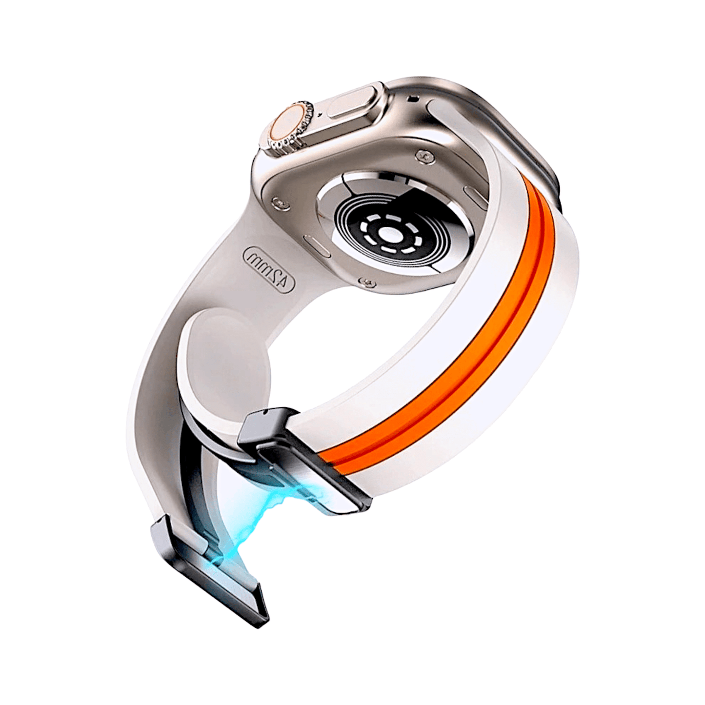 Rubber Watch Strap For Apple Watch Starlight Orange - Wrist Envy