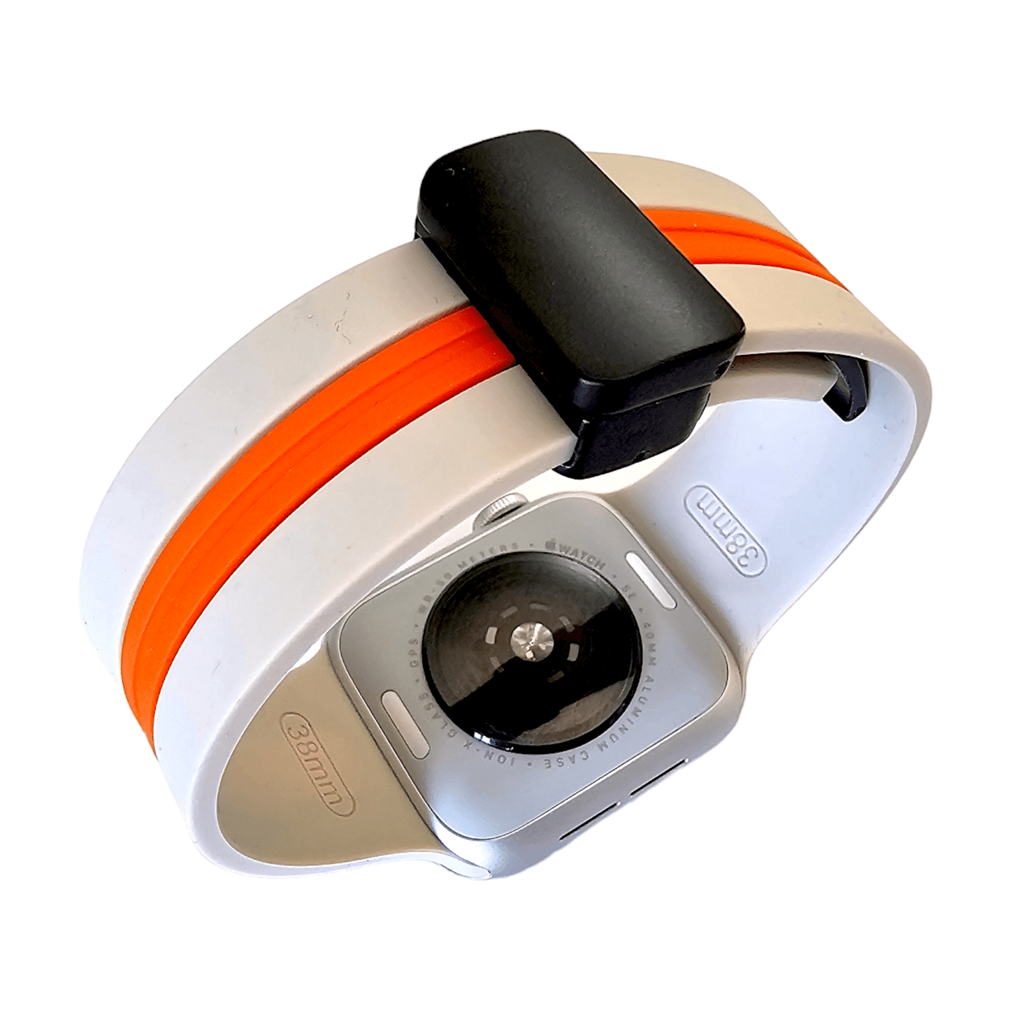 Rubber Watch Strap For Apple Watch Starlight Orange - Wrist Envy