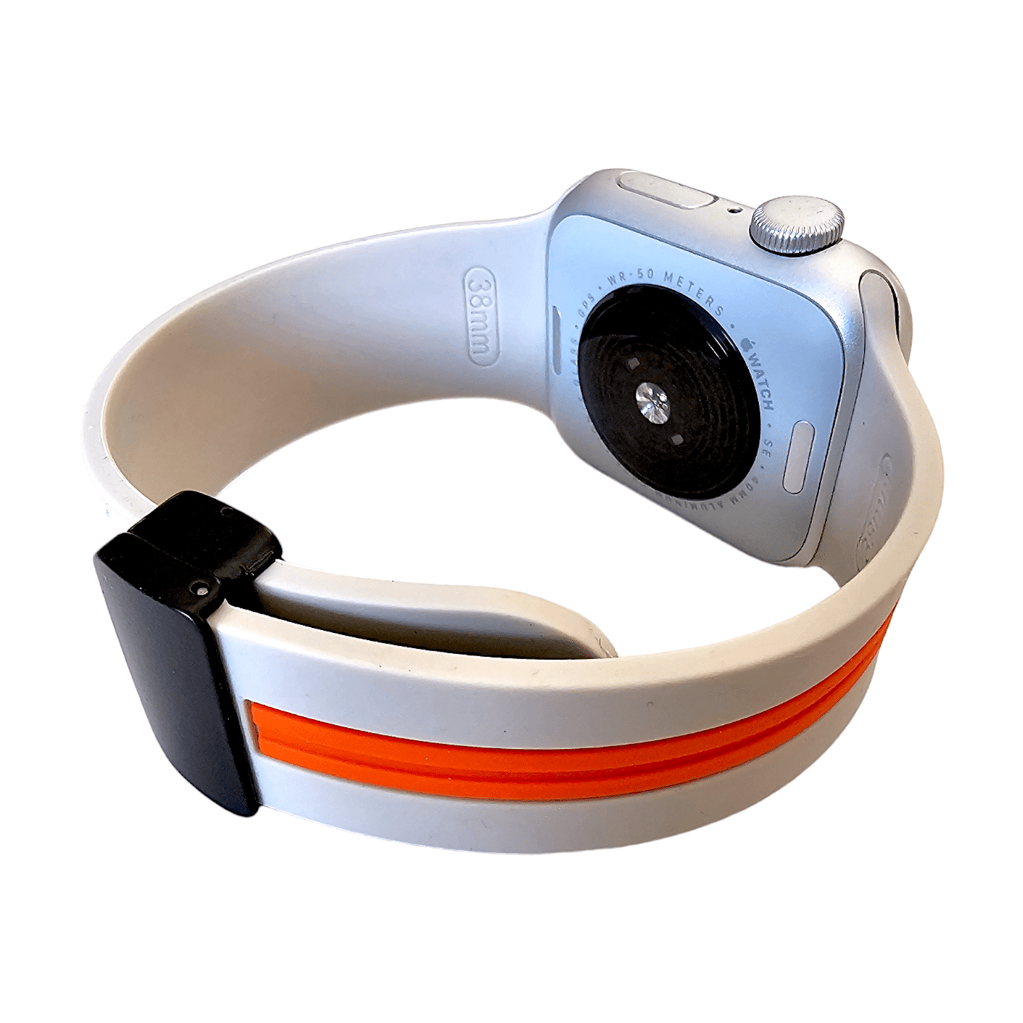 Rubber Watch Strap For Apple Watch Starlight Orange - Wrist Envy