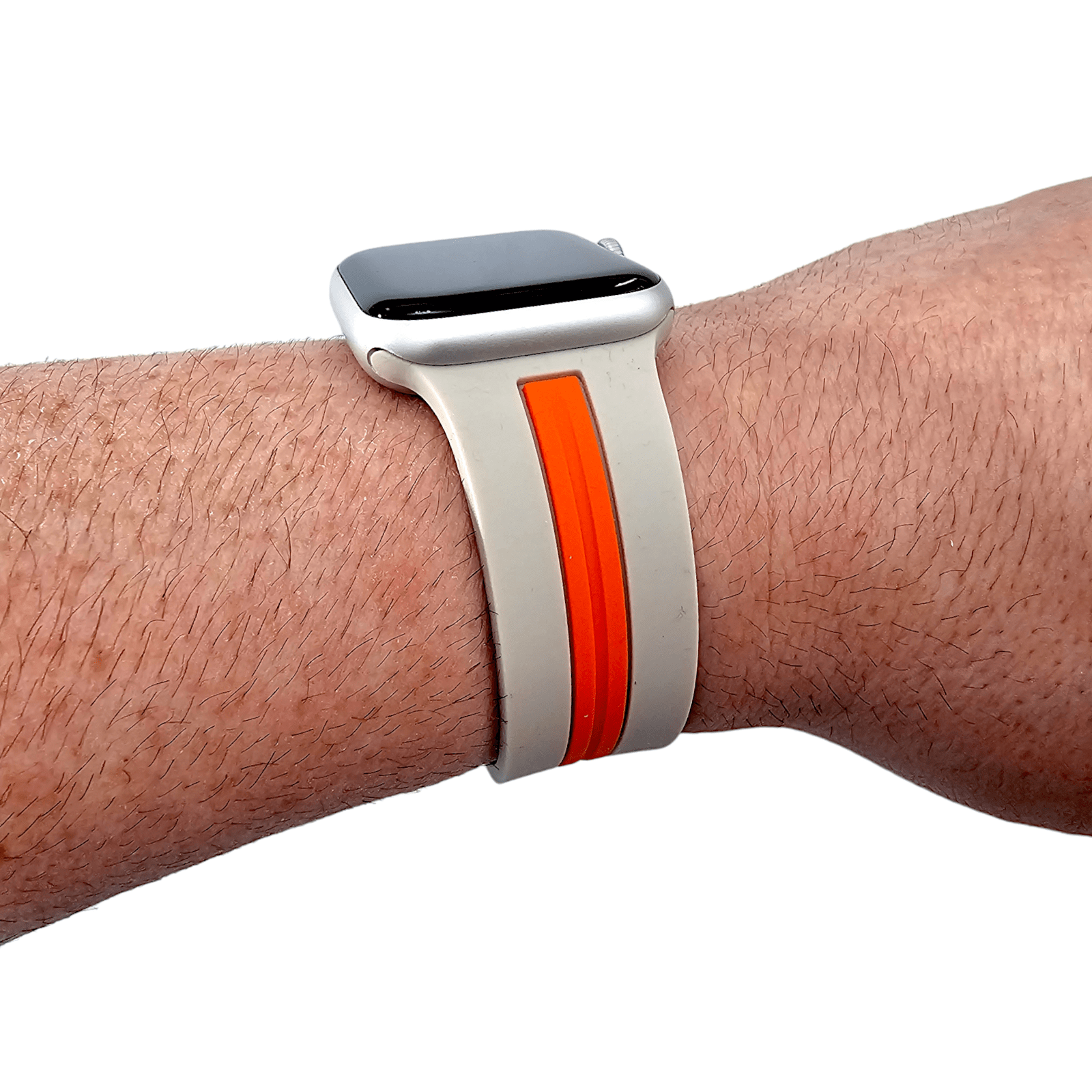 Rubber Watch Strap For Apple Watch Starlight Orange - Wrist Envy