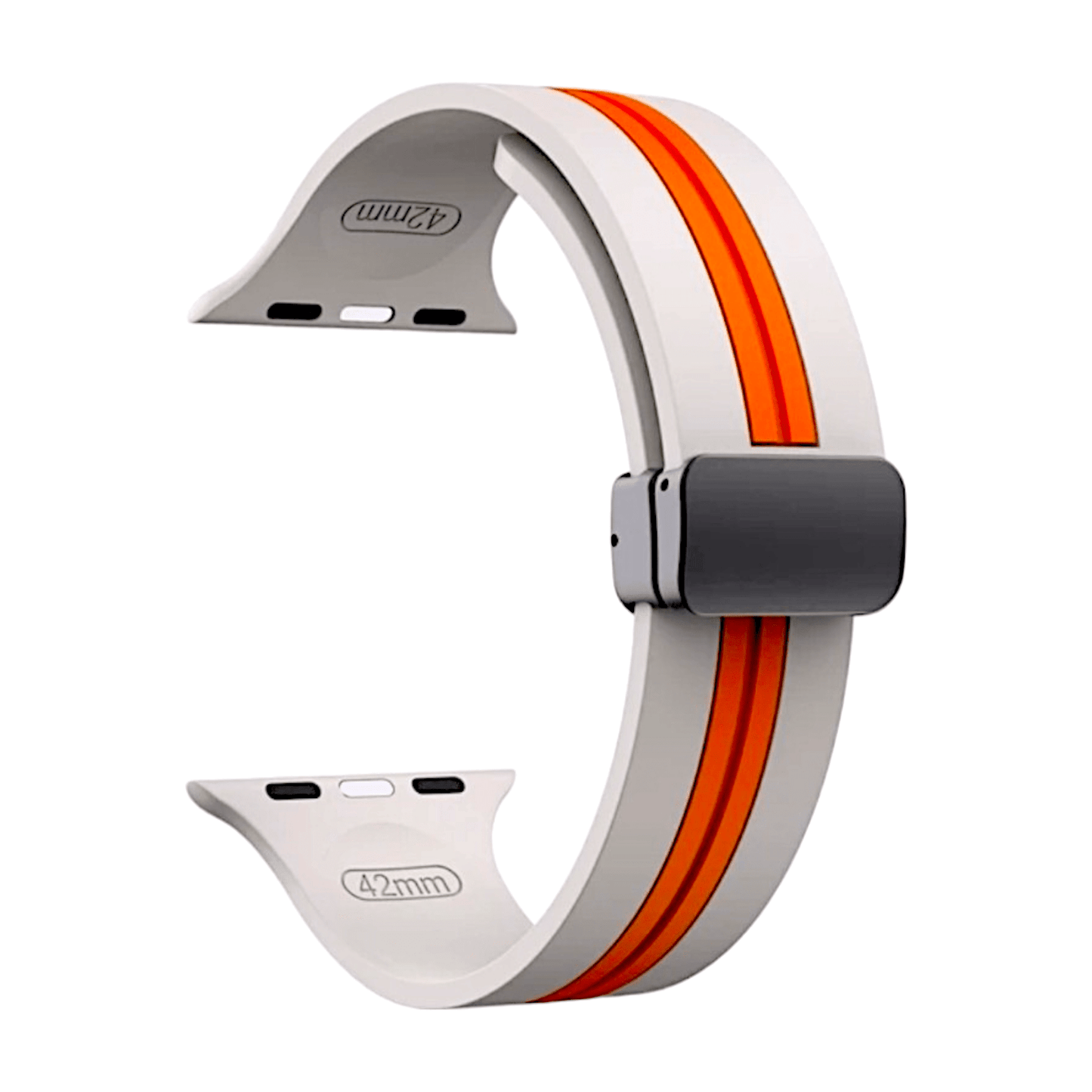 Rubber Watch Strap For Apple Watch Starlight Orange - Wrist Envy