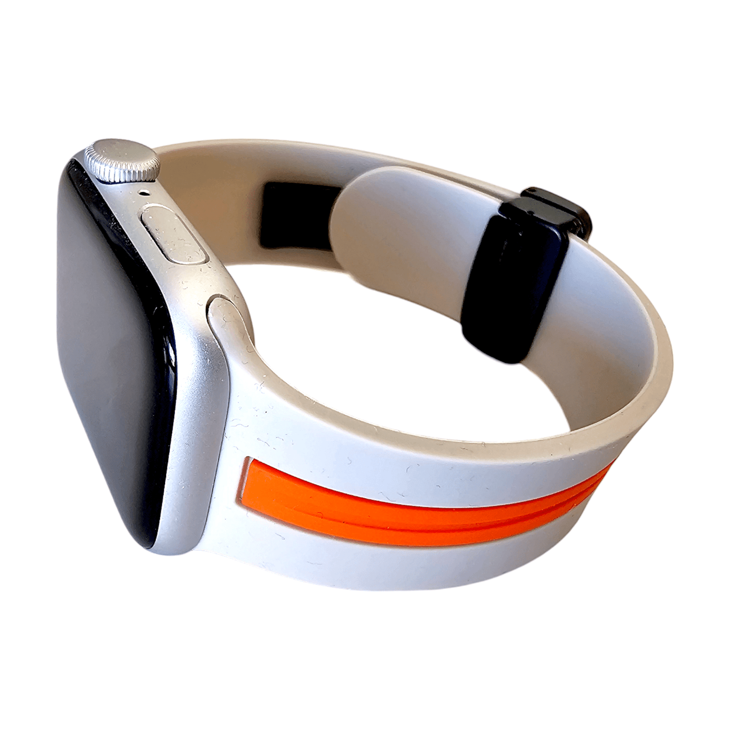 Rubber Watch Strap For Apple Watch Starlight Orange - Wrist Envy