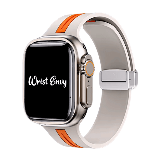 Rubber Watch Strap For Apple Watch Starlight Orange - Wrist Envy