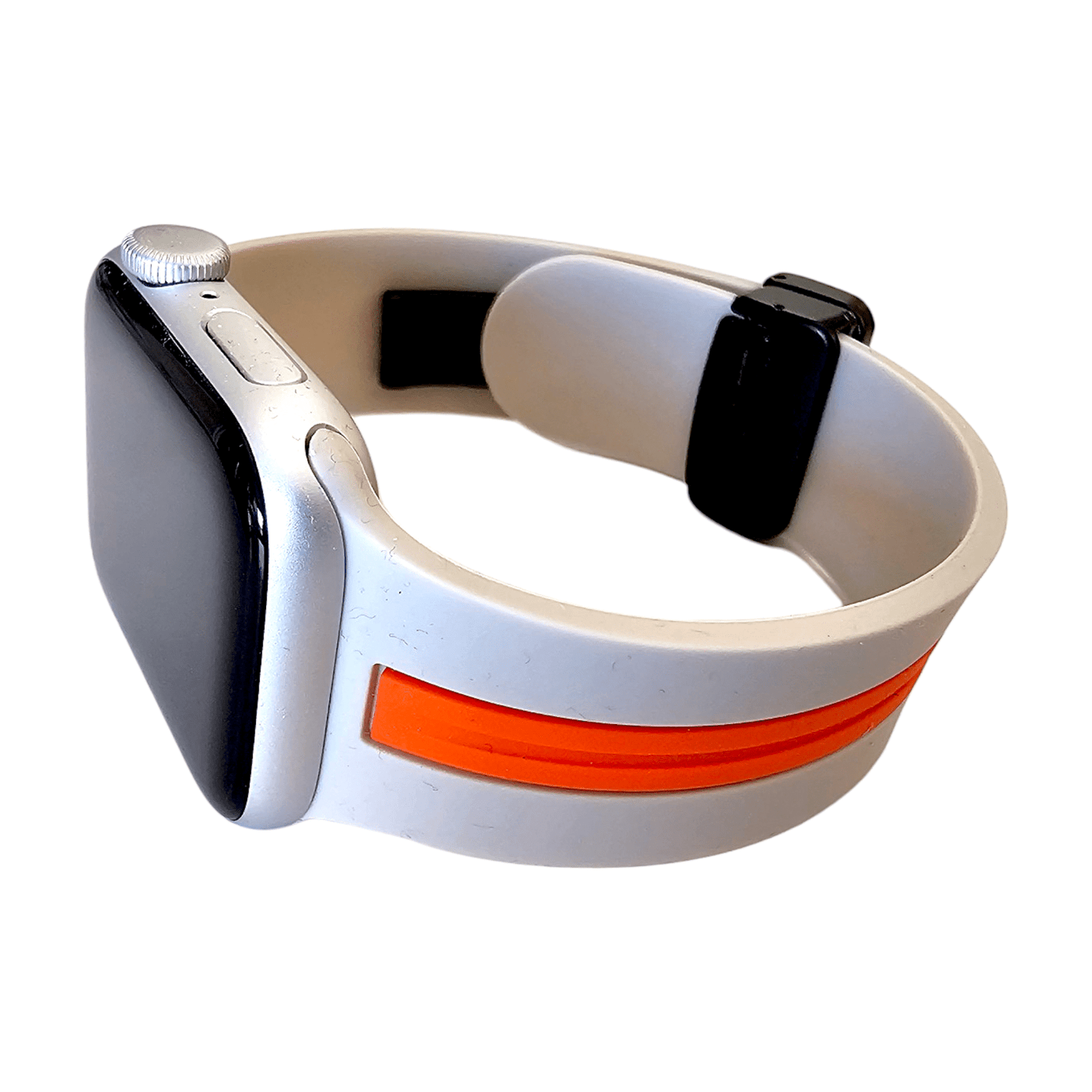 Rubber Watch Strap For Apple Watch Starlight Orange - Wrist Envy