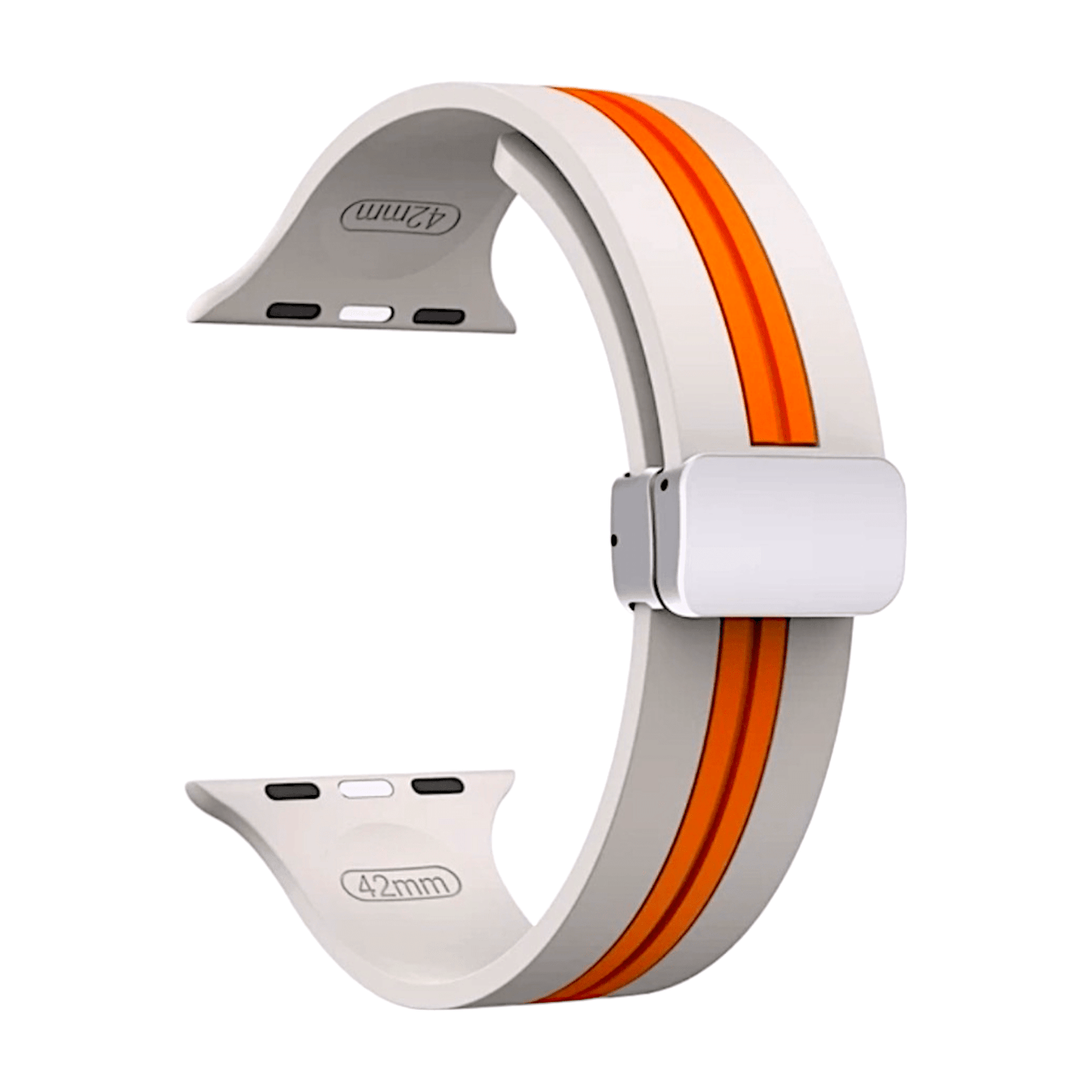 Rubber Watch Strap For Apple Watch Starlight Orange - Wrist Envy