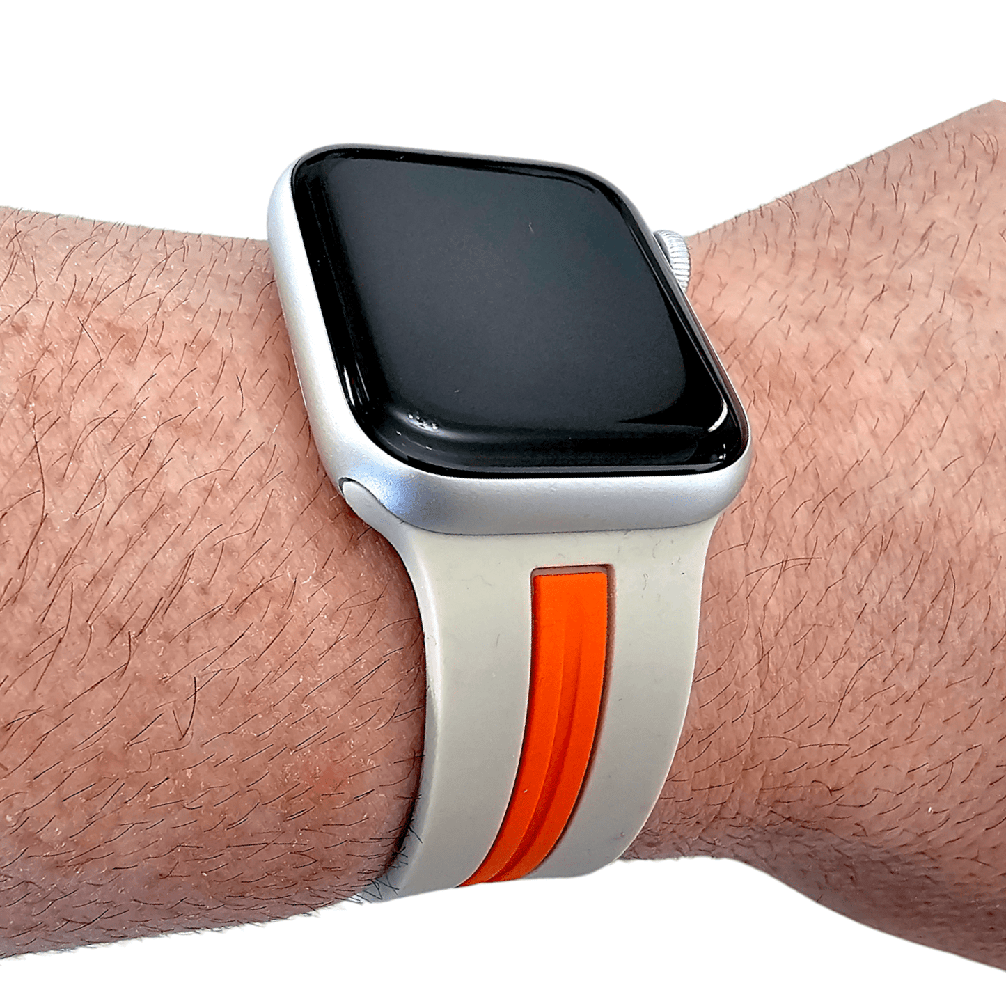 Rubber Watch Strap For Apple Watch Starlight Orange - Wrist Envy