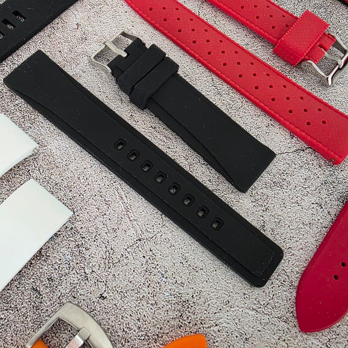 Rubber Watch Straps 20mm Job Lot x10 RRP £120 Two Piece Mixed Colours UK - Wrist Envy