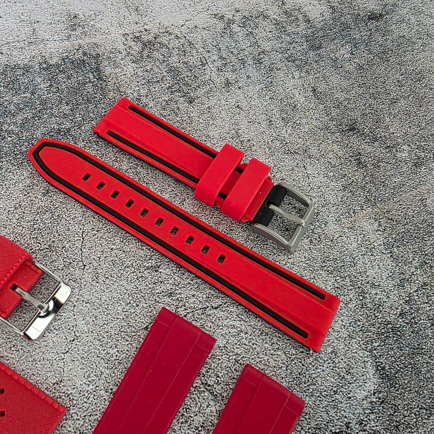 Rubber Watch Straps 20mm Job Lot x10 RRP £120 Two Piece Mixed Colours UK - Wrist Envy