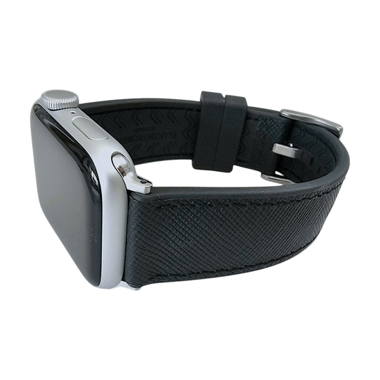 Saffiano Leather & FKM Rubber Watch Strap For Apple IWatch - Wrist Envy