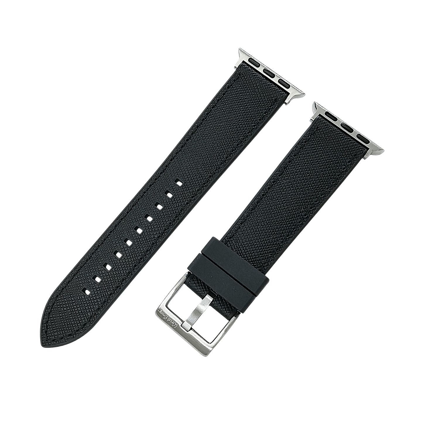 Saffiano Leather & FKM Rubber Watch Strap For Apple IWatch - Wrist Envy