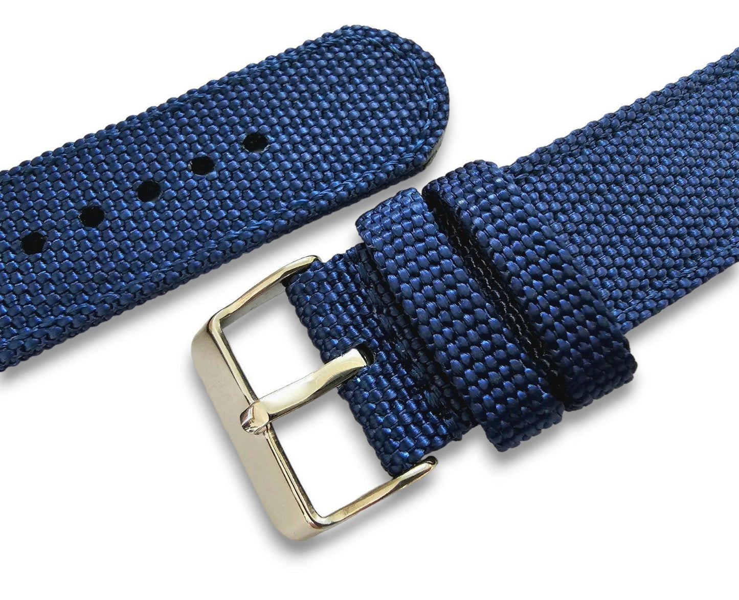 Sailcloth Canvas Watch Strap 18mm 20mm 22mm 24mm Khaki Green Red Blue Black - Wrist Envy