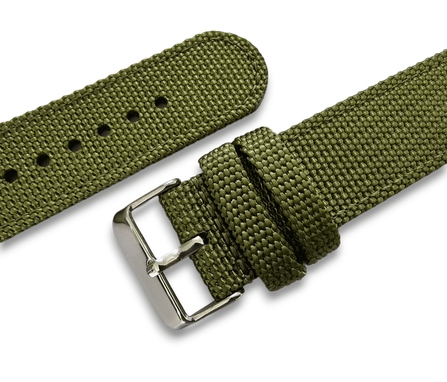 Sailcloth Canvas Watch Strap 18mm 20mm 22mm 24mm Khaki Green Red Blue Black - Wrist Envy