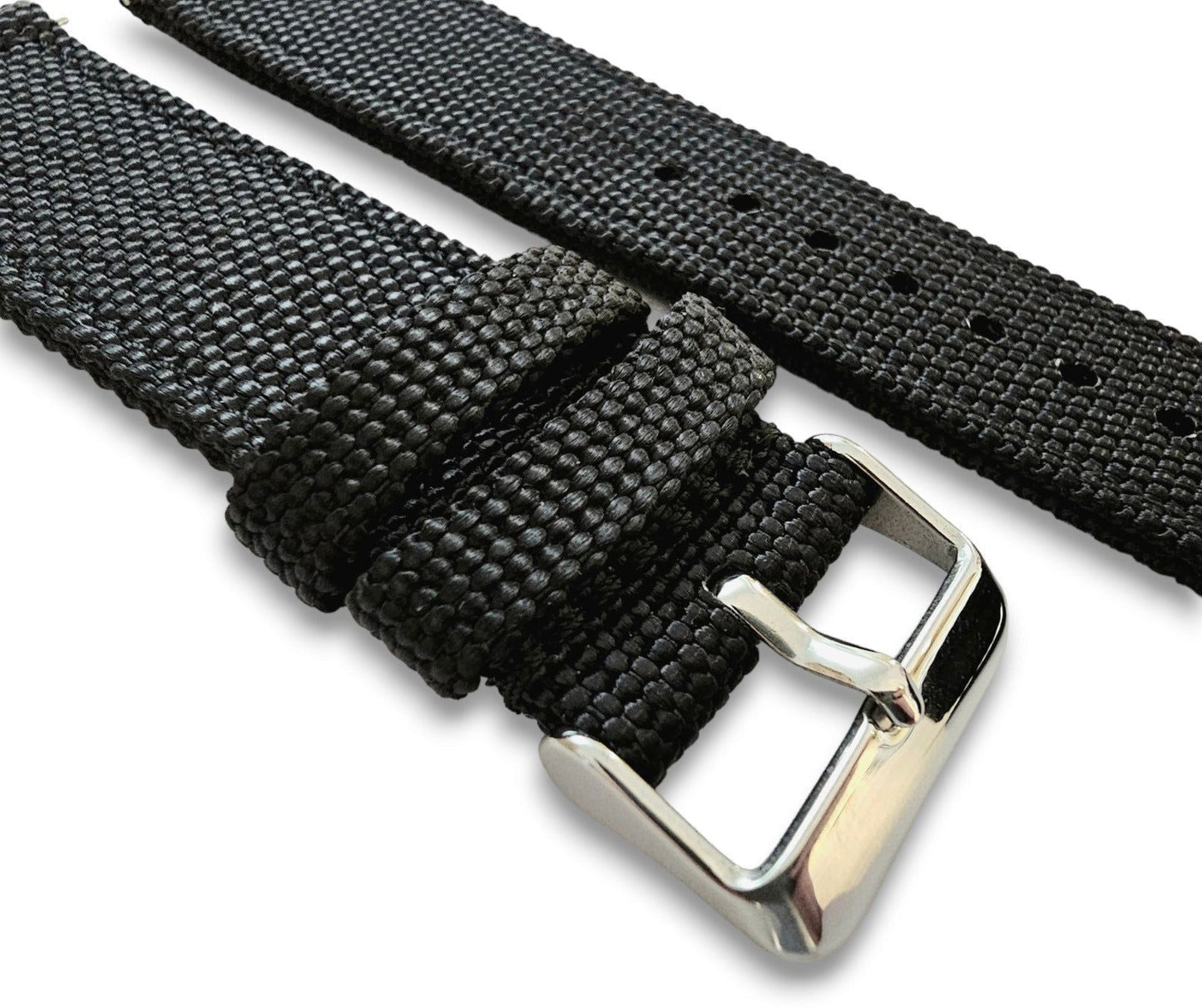 Sailcloth Canvas Watch Strap 18mm 20mm 22mm 24mm Khaki Green Red Blue Black - Wrist Envy
