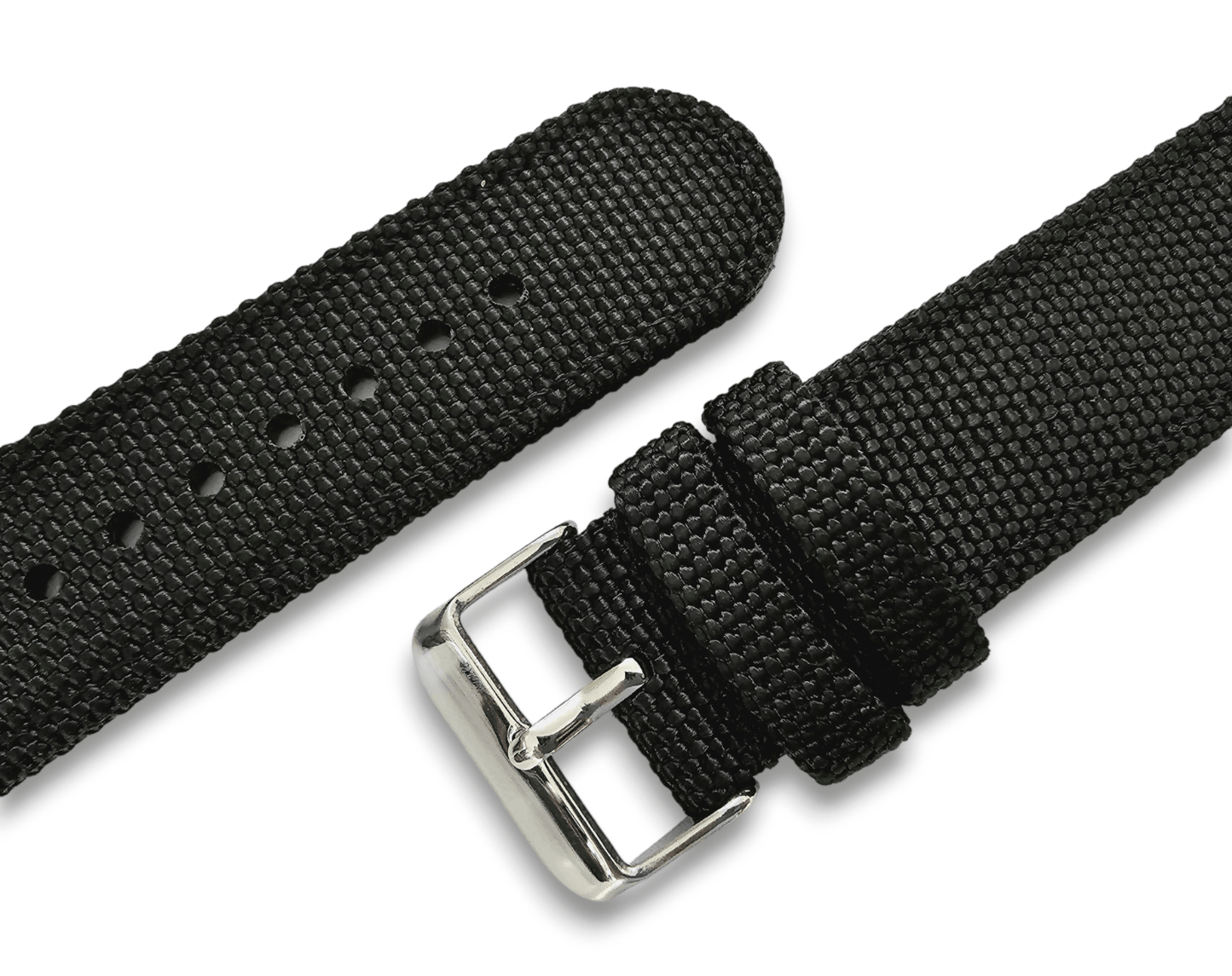 Sailcloth Canvas Watch Strap 18mm 20mm 22mm 24mm Khaki Green Red Blue Black - Wrist Envy