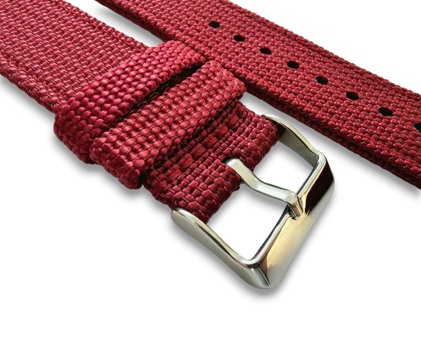 Sailcloth Canvas Watch Strap 18mm 20mm 22mm 24mm Khaki Green Red Blue Black - Wrist Envy