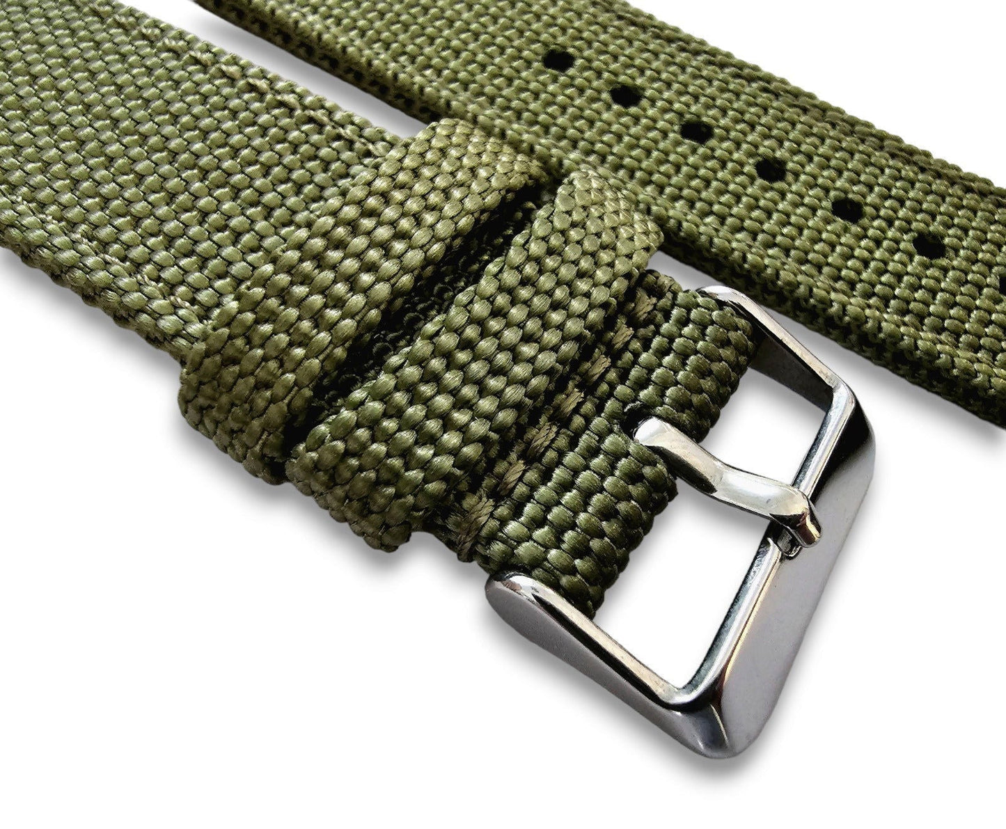 Sailcloth Canvas Watch Strap 18mm 20mm 22mm 24mm Khaki Green Red Blue Black - Wrist Envy