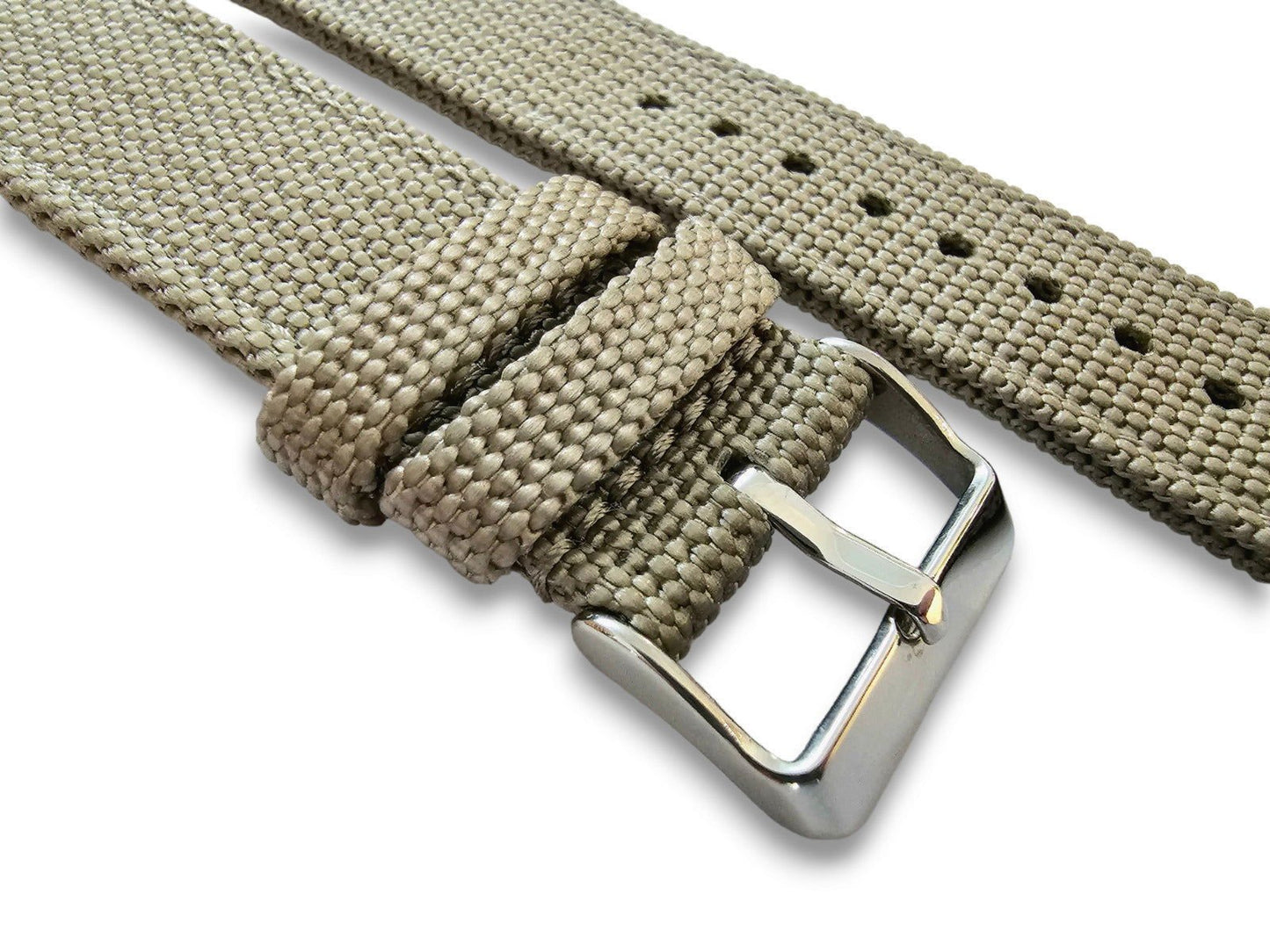 Sailcloth Canvas Watch Strap 18mm 20mm 22mm 24mm Khaki Green Red Blue Black - Wrist Envy