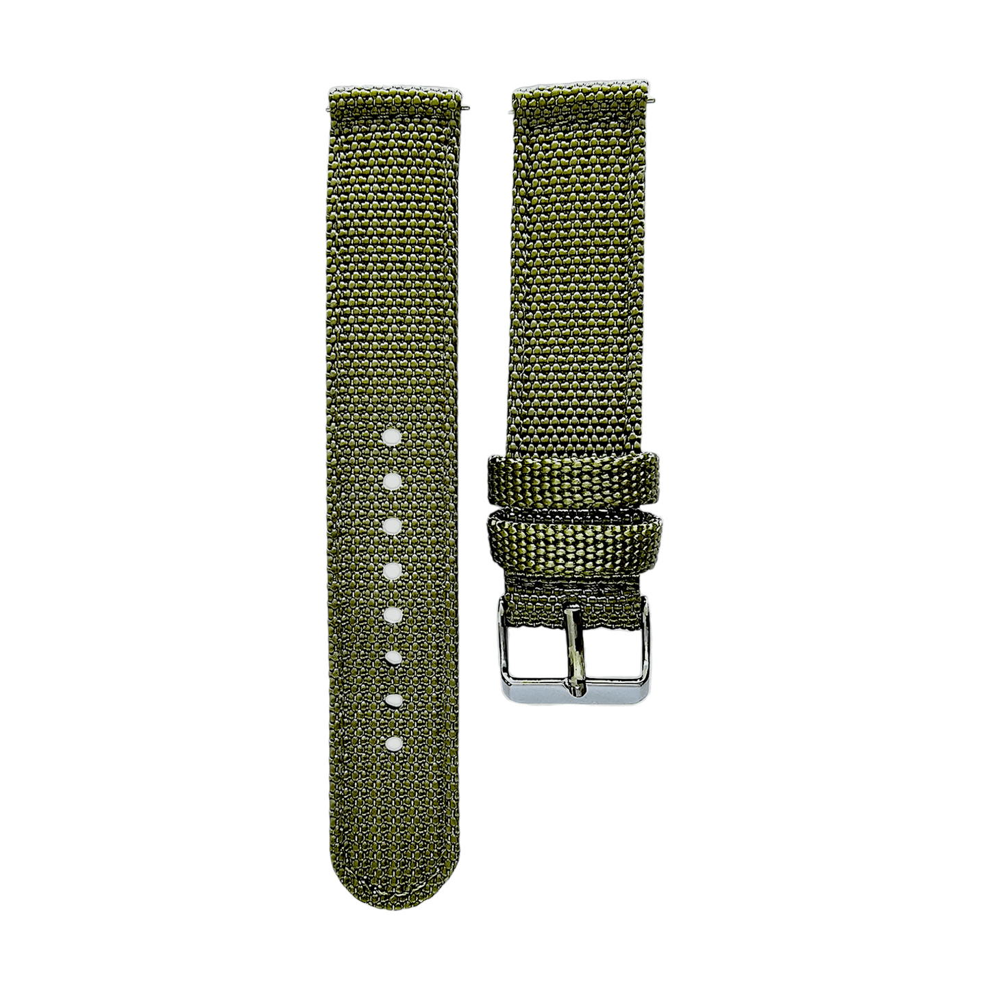 Sailcloth Canvas Watch Strap 18mm 20mm 22mm 24mm Khaki Green Red Blue Black - Wrist Envy