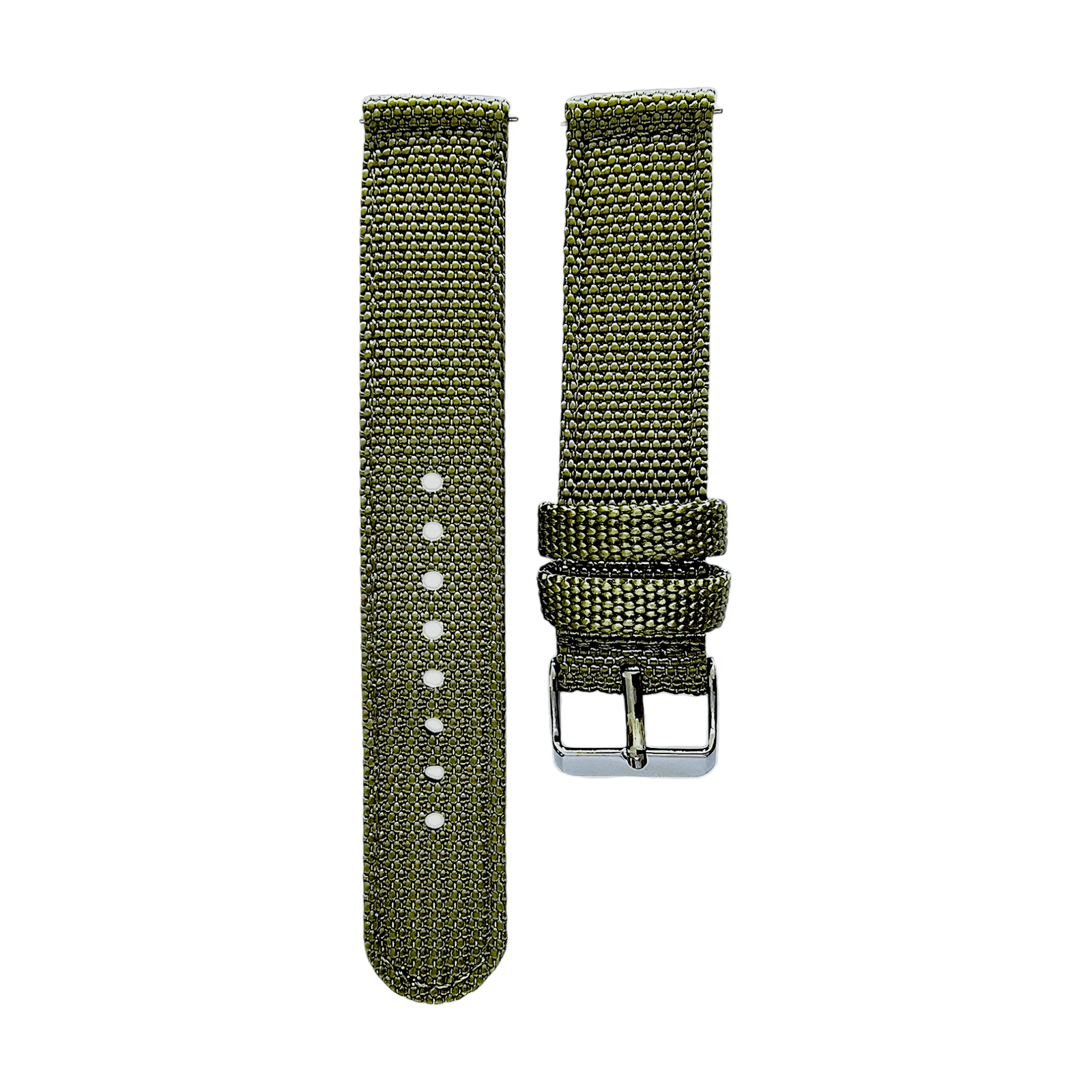 Sailcloth Canvas Watch Strap 18mm 20mm 22mm 24mm Khaki Green Red Blue Black - Wrist Envy