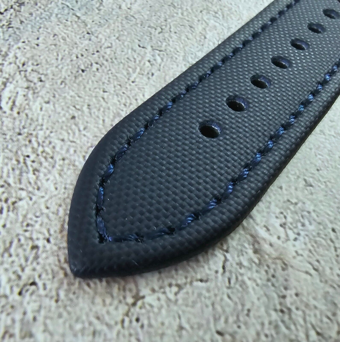 Sailcloth Watch Strap 20mm 22mm Navy Blue - Wrist Envy