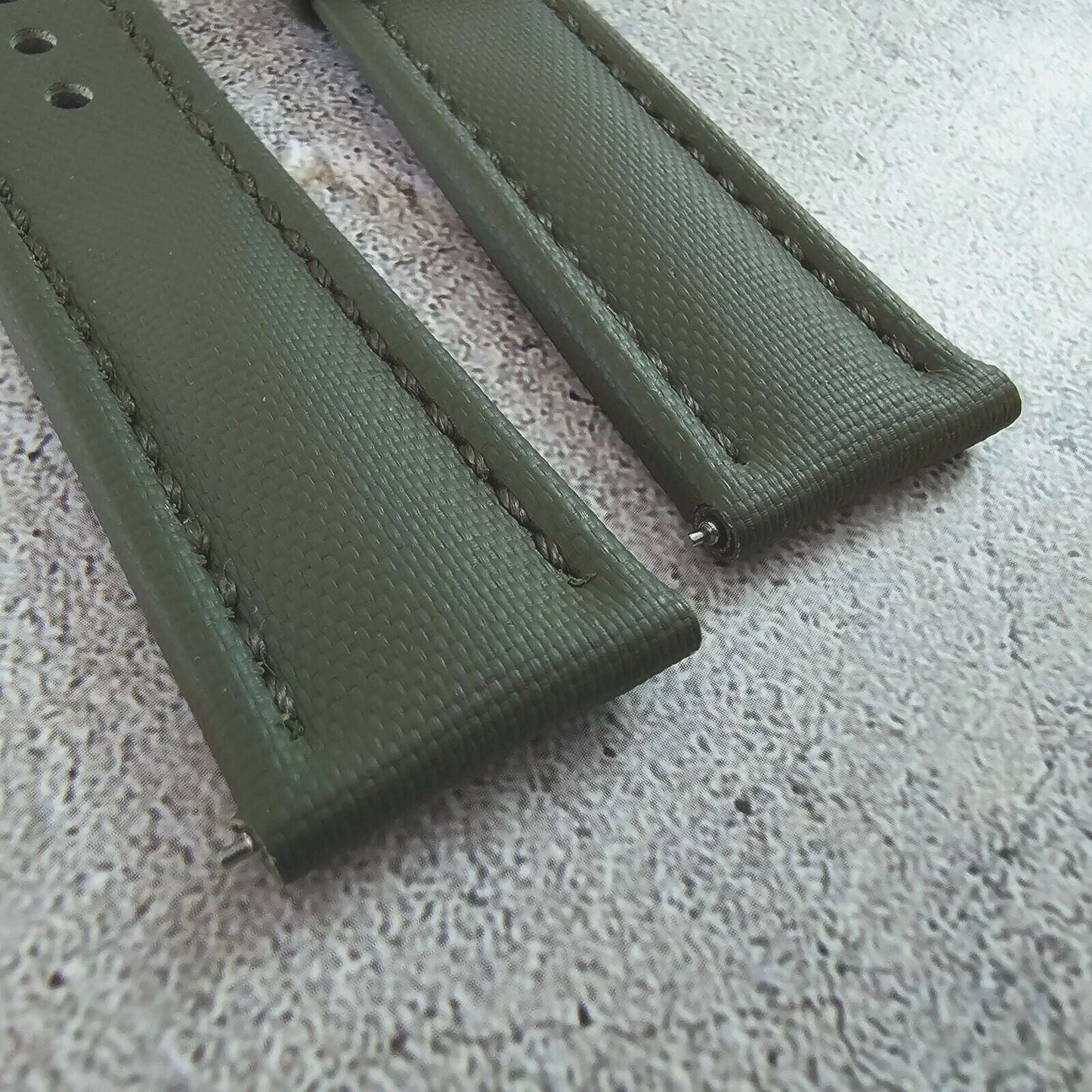 Sailcloth Watch Strap 20mm 22mm Olive Green - Wrist Envy