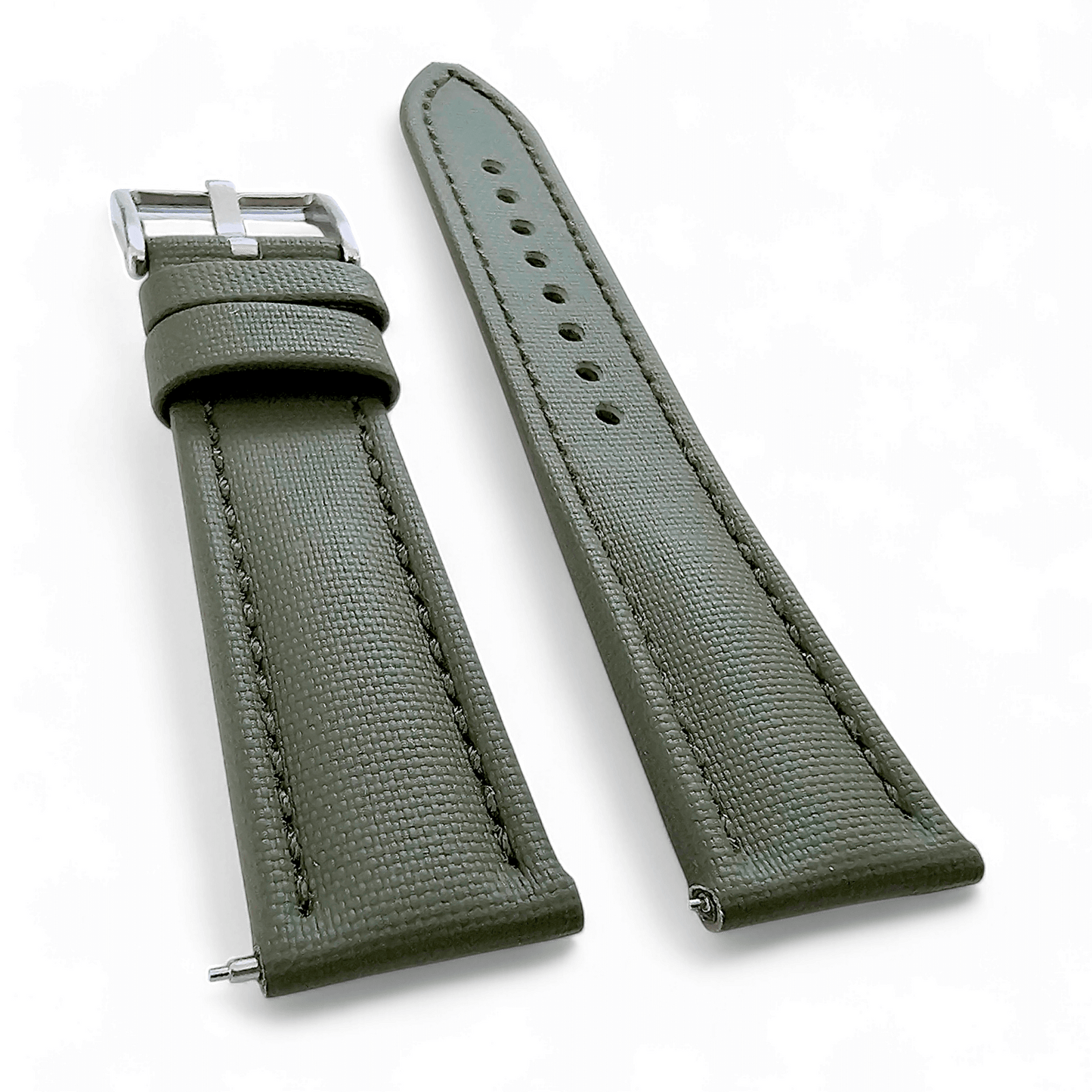 Sailcloth Watch Strap 20mm 22mm Olive Green - Wrist Envy