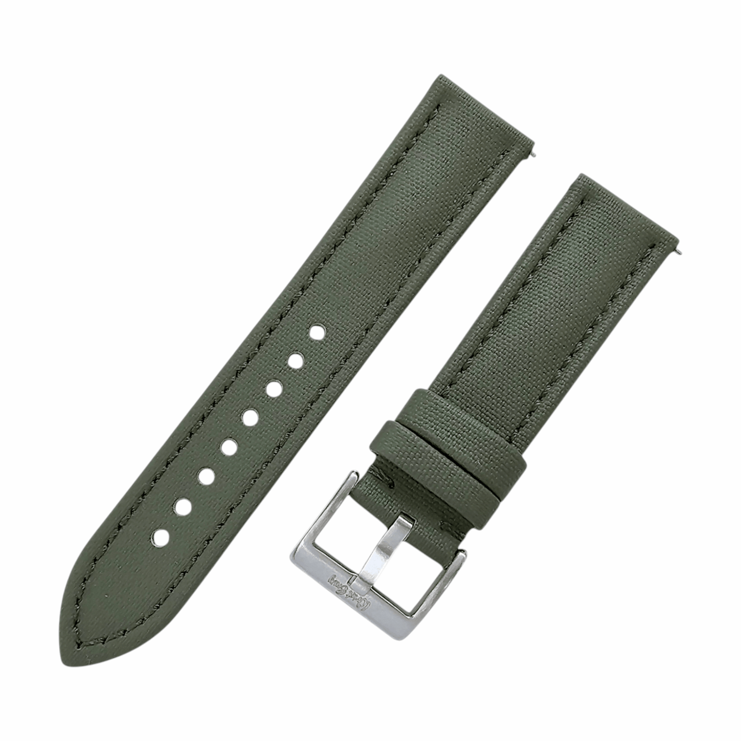 Sailcloth Watch Strap 20mm 22mm Olive Green - Wrist Envy