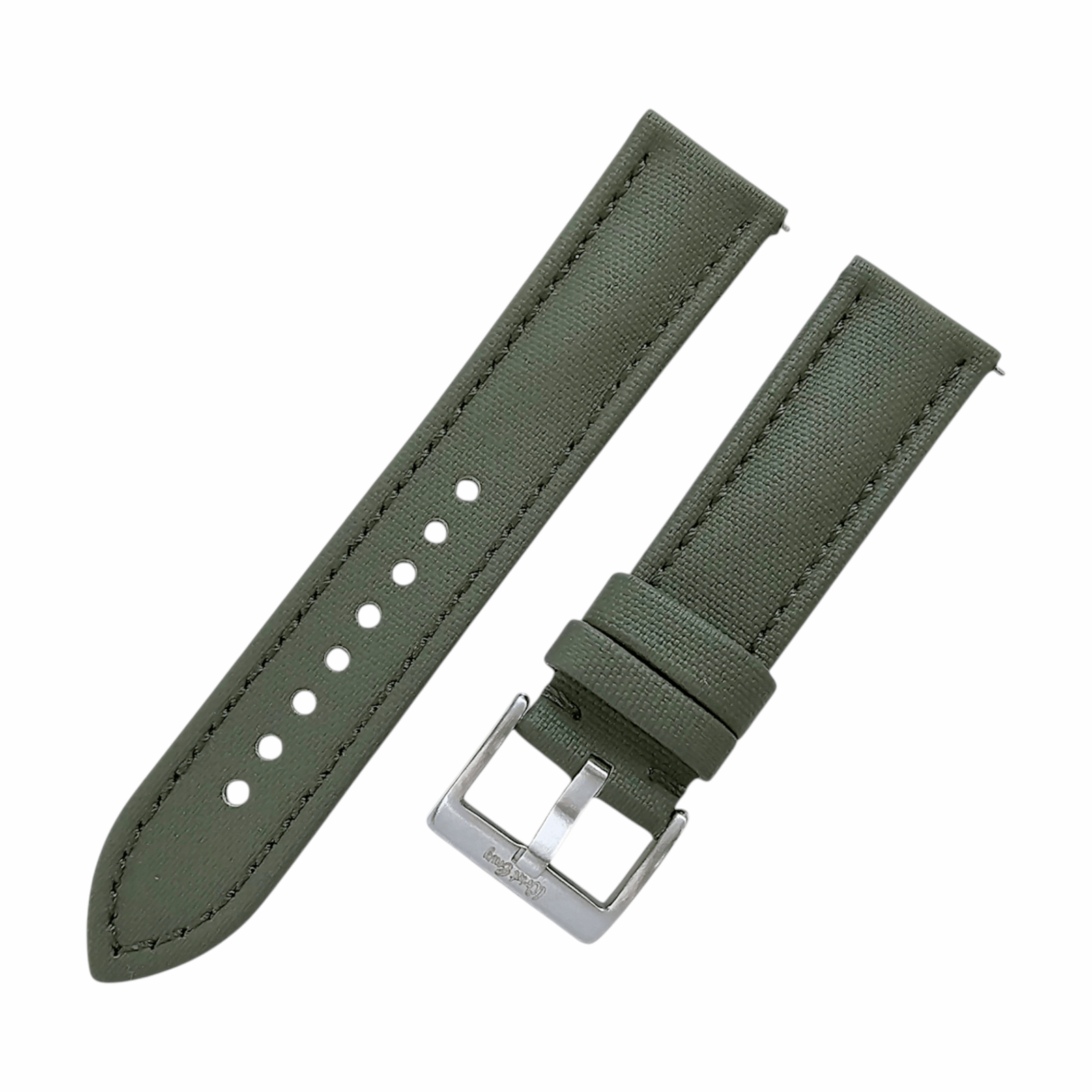 Sailcloth Watch Strap 20mm 22mm Olive Green - Wrist Envy