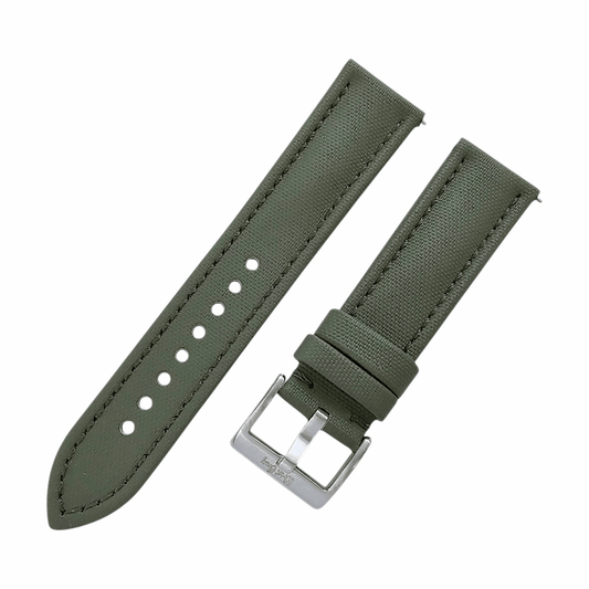 Sailcloth Watch Strap 20mm 22mm Olive Green - Wrist Envy