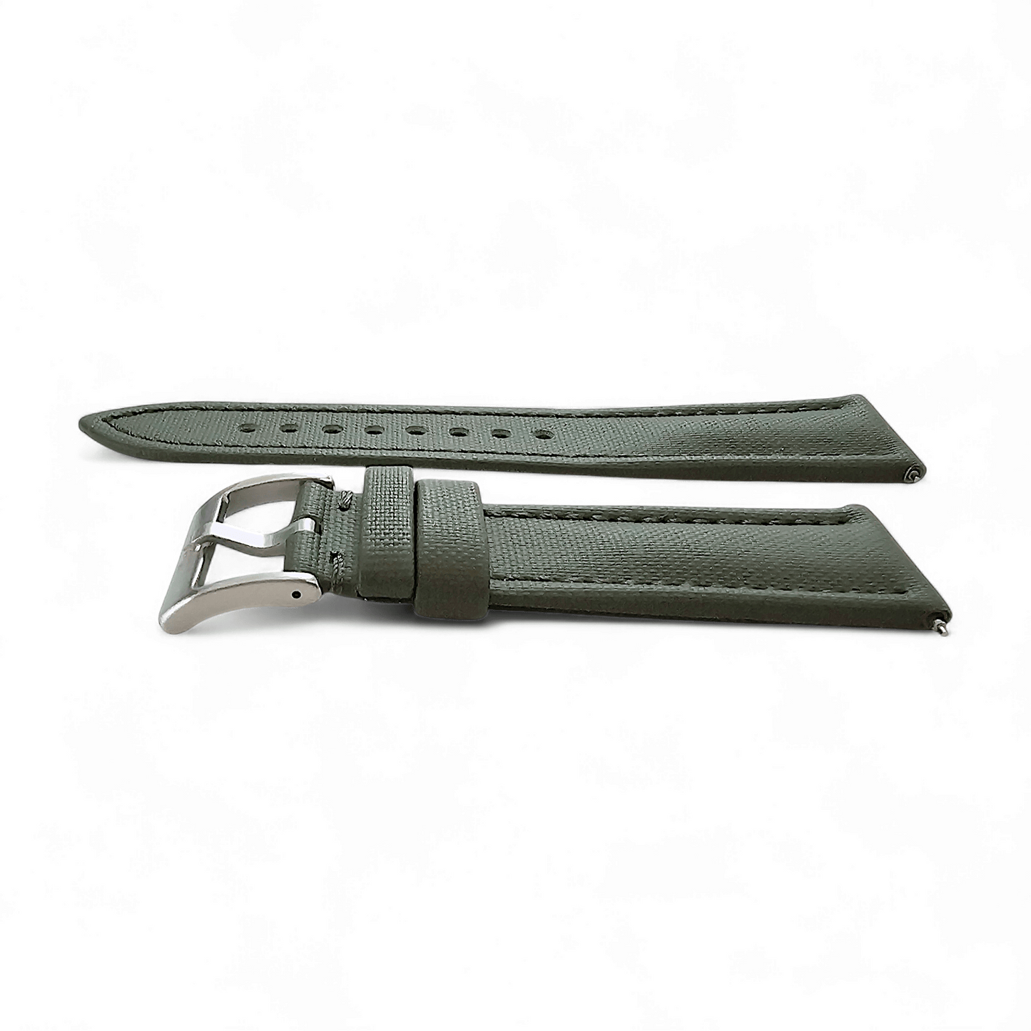 Sailcloth Watch Strap 20mm 22mm Olive Green - Wrist Envy